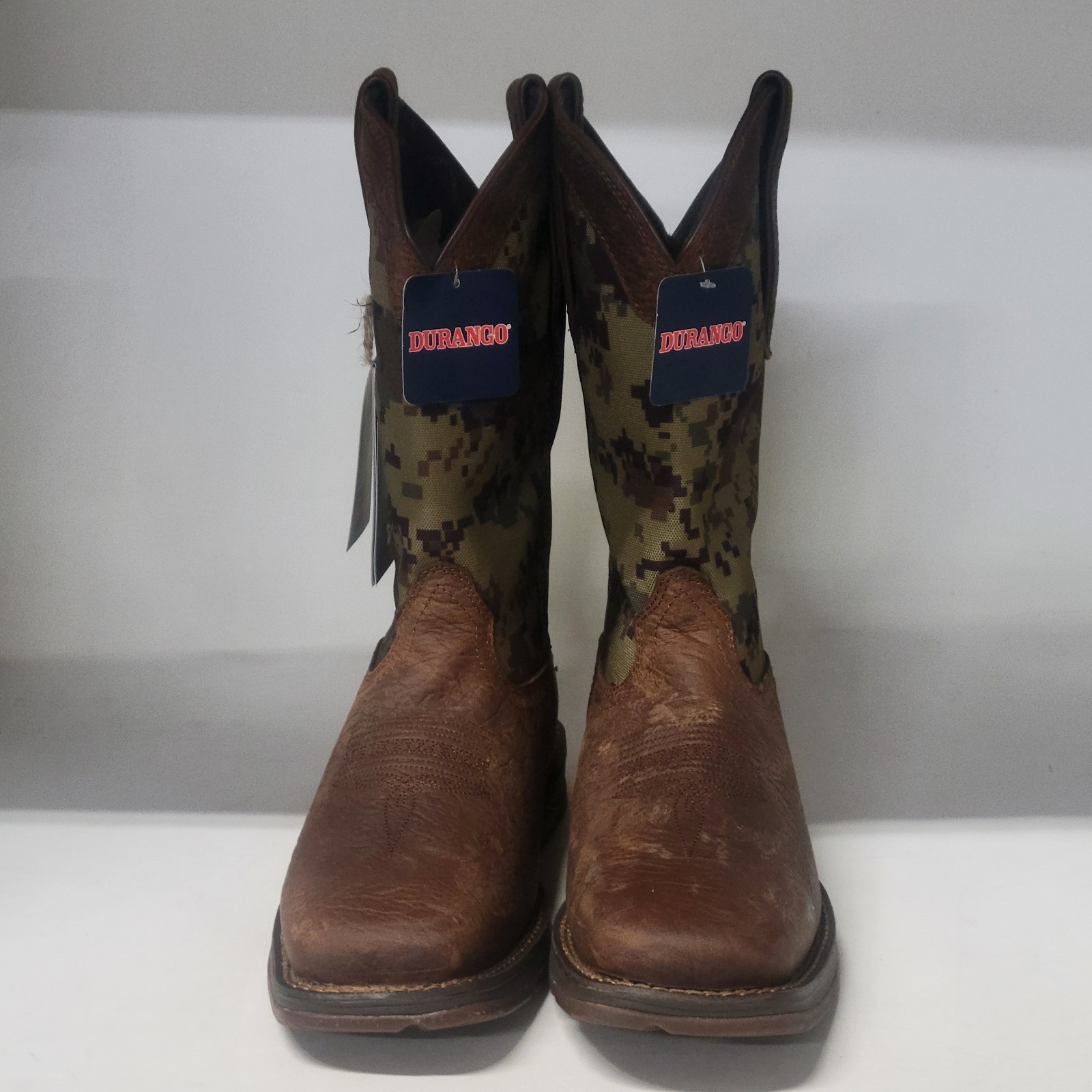 Durango Rebel 12″ Western Boot Dark Brown/Green Digi Camo Mens Size 9.5W