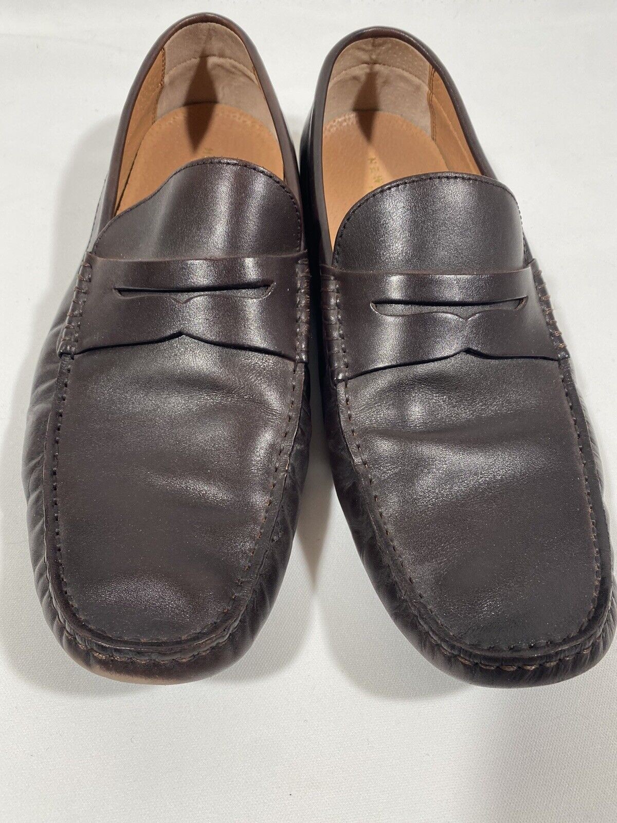 New Republic Driving Moccasins Mens 12 Burgundy Leather Loafer Casual Shoes