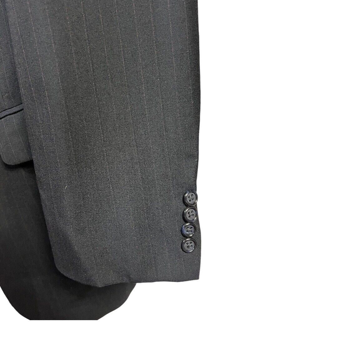 Jack Henry Jacket Navy Blue Pinstripe 2 Button Notch Blazer Classic USA Preppy