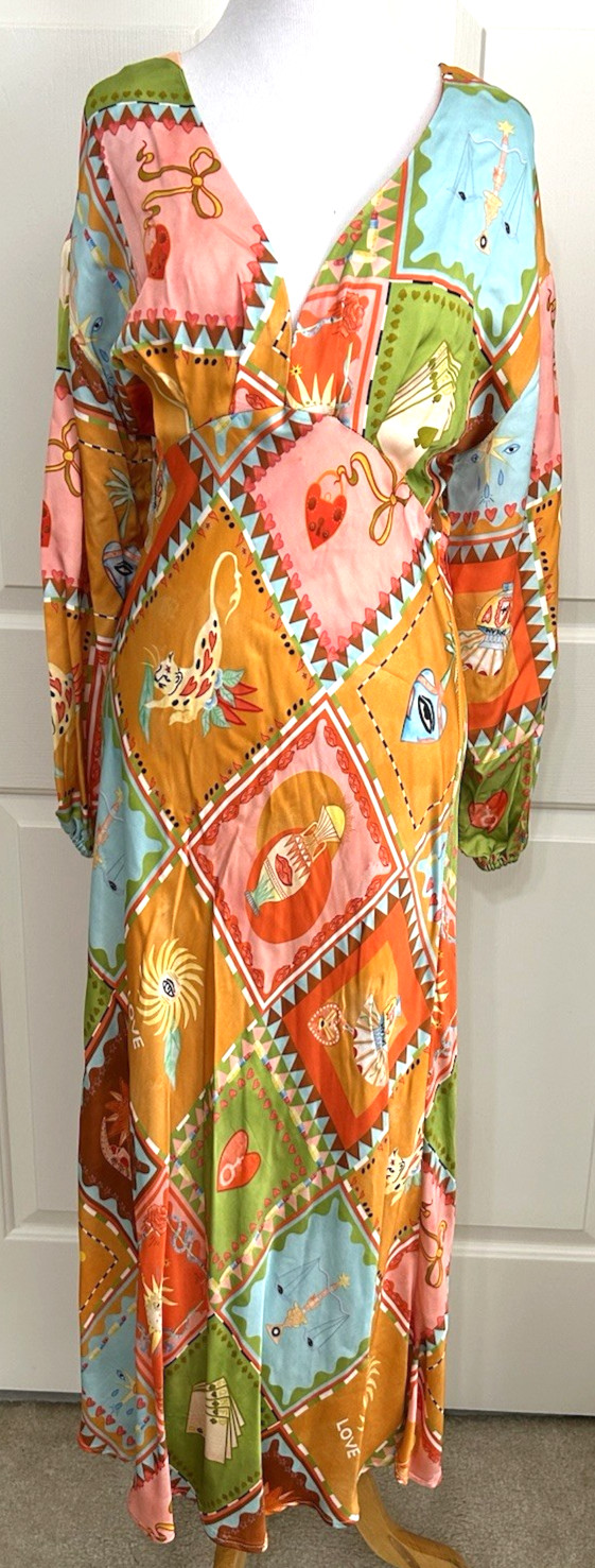 NWT Never Fully Dressed size 6 orange pink long sleeve fit & flare Dress $210