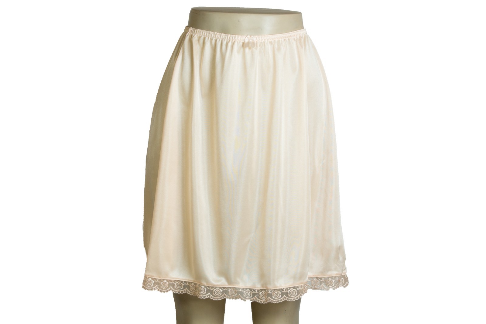 20″ Length Women Lace Trim Mini Half Slip White Beige Black S M L XL 2XL 999