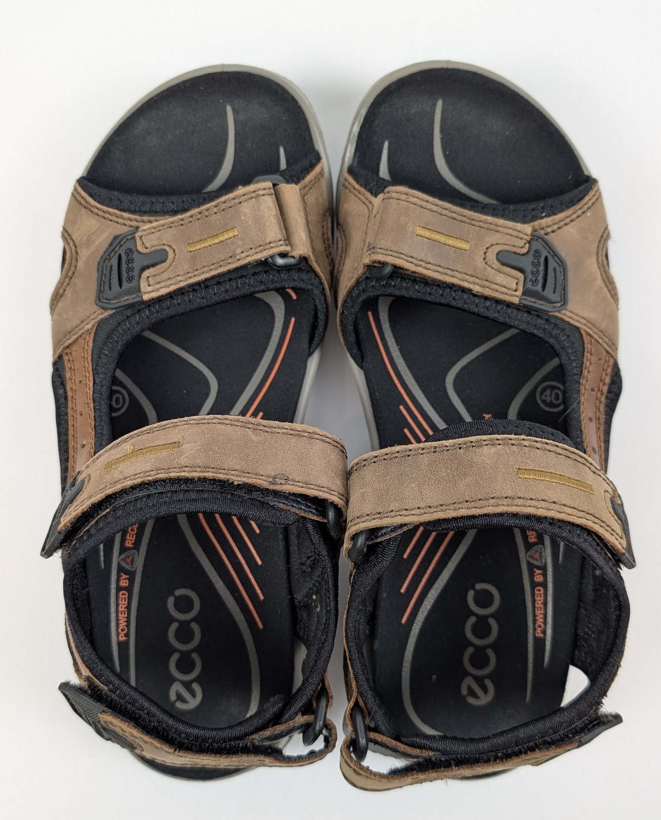 ECCO Offroad Yucatan Sandals Men’s Brown/Black Hiking Shoes Size 40 US 6-6.5