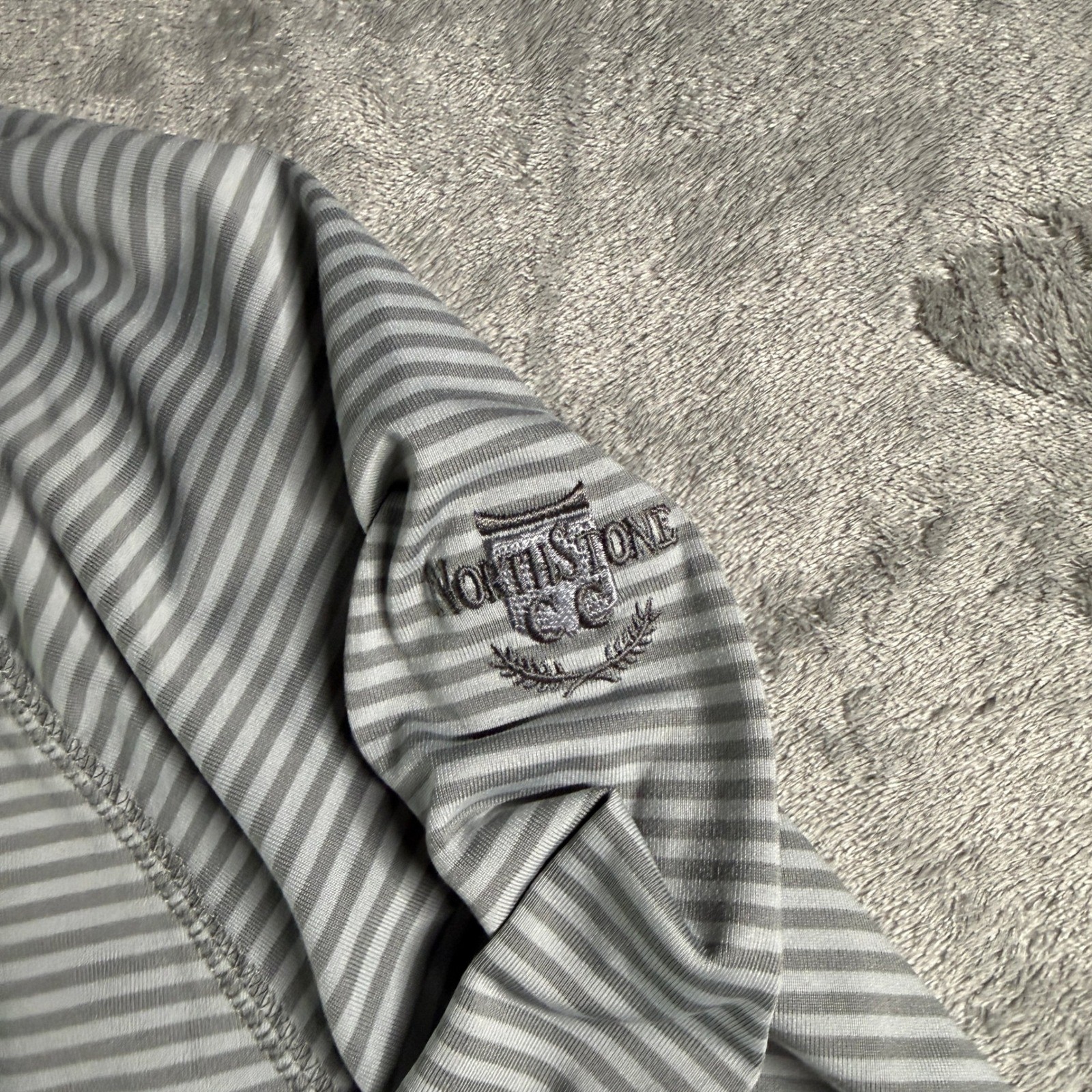 Southern Tide Striped Performance North Stone CC 1/4 Zip Pullover Mens Lrg
