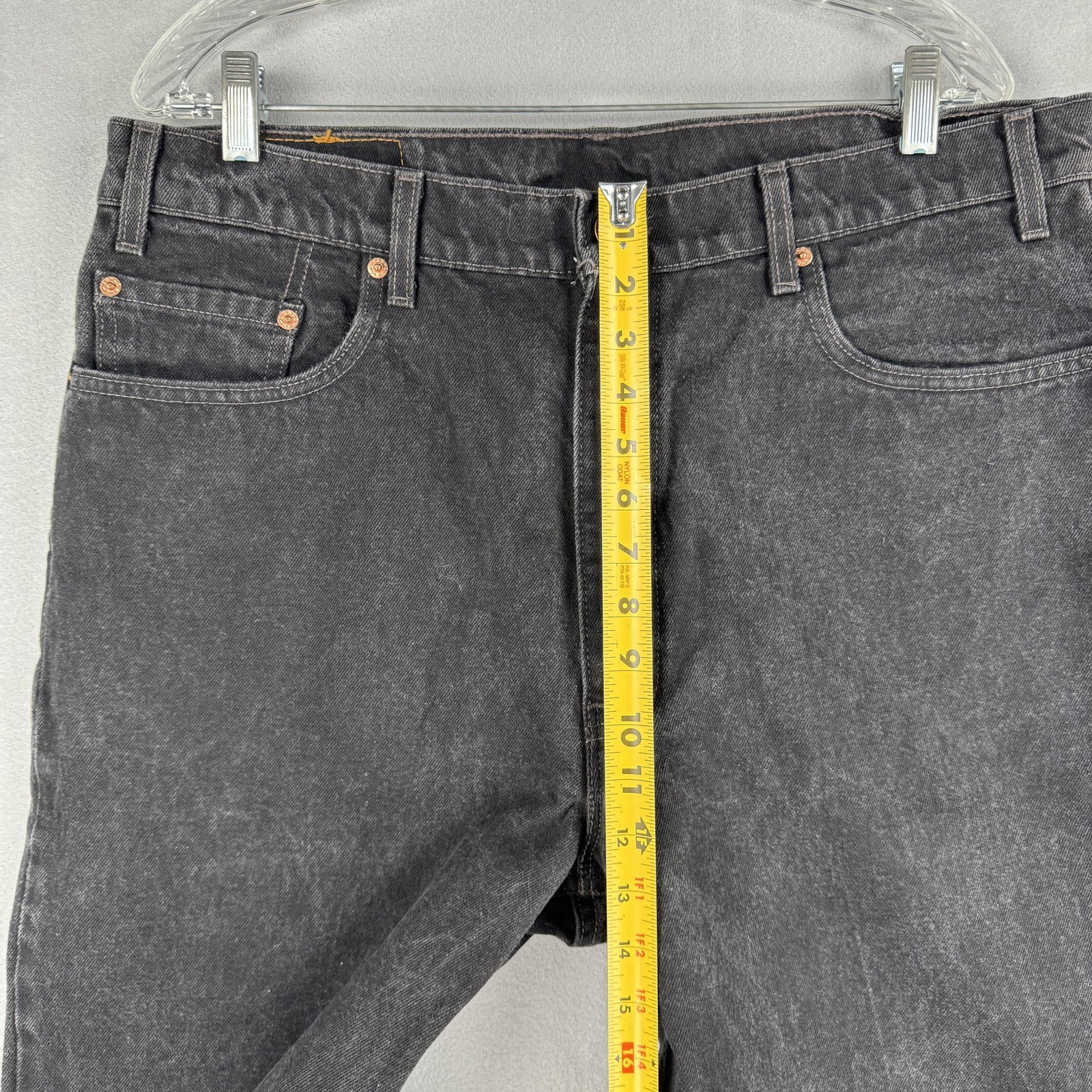 Vintage Levis 550 Jeans Mens 37×40 Charcoal Wash Black Relaxed Tapered USA 90s