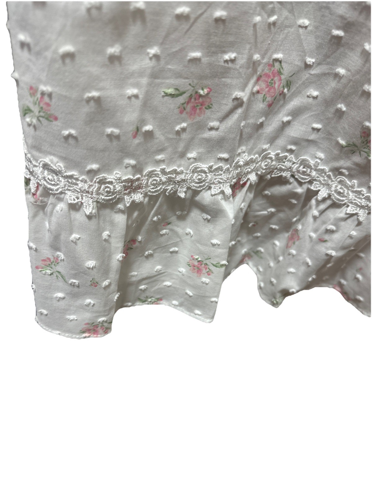 Eileen west nightgown Large 100% Cotton Lawn Swiss Dot Mini Florals
