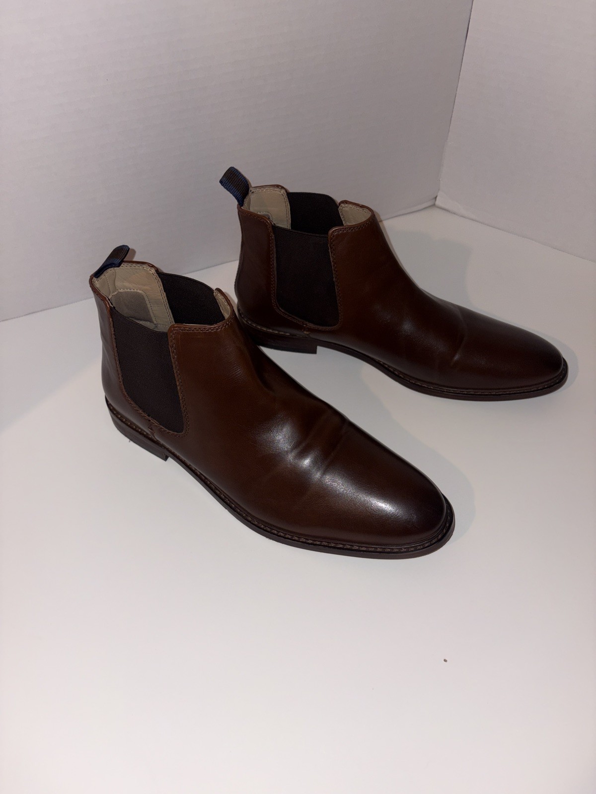 MIX NO. 6 ALEDER CHELSEA MEN’S SIZE 12 BROWN LEATHER/TEXTILE ANKLE BOOTS