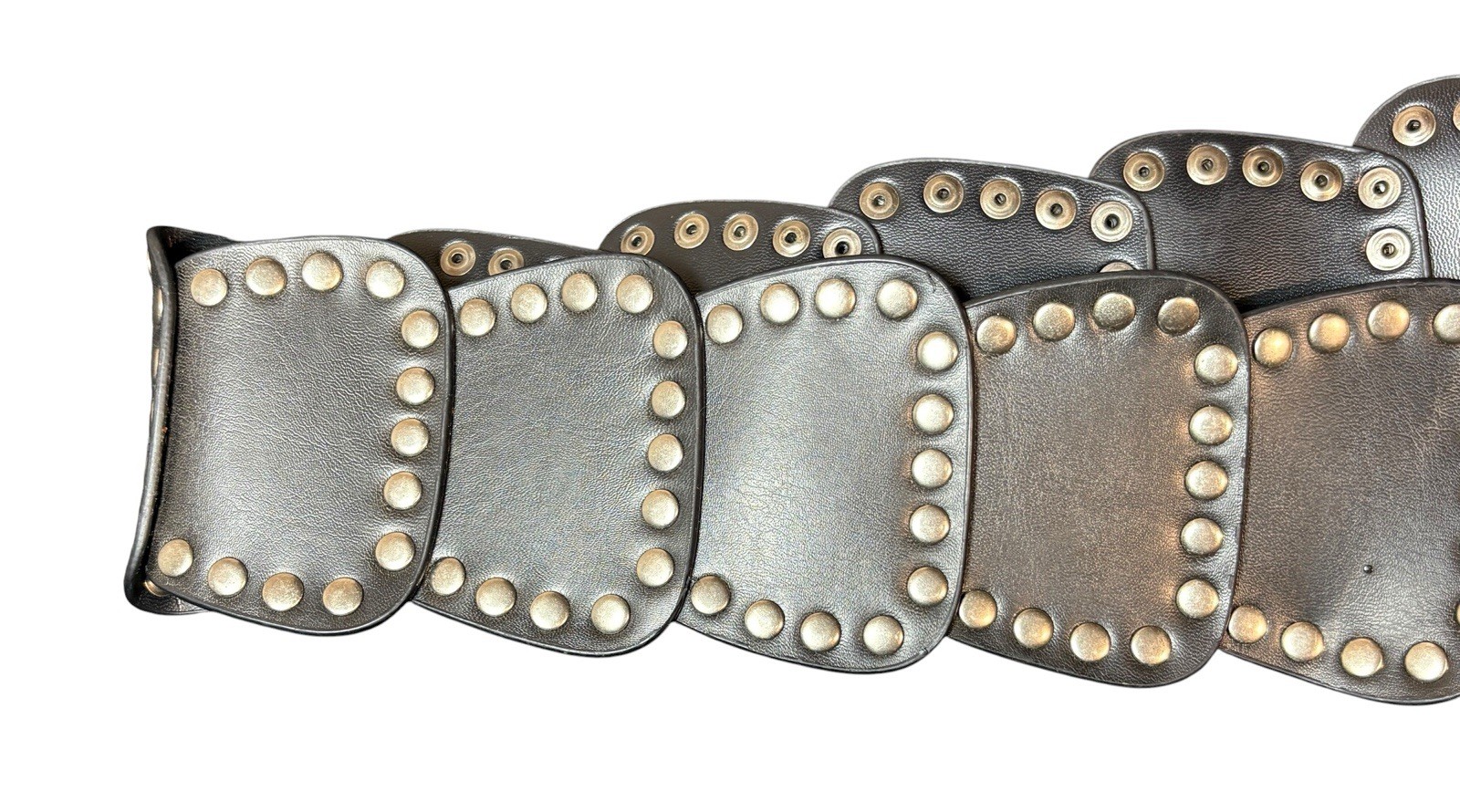No Boundaries Black Studded Wide Panel Belt Silver Studs Y2K Boho Western Goth