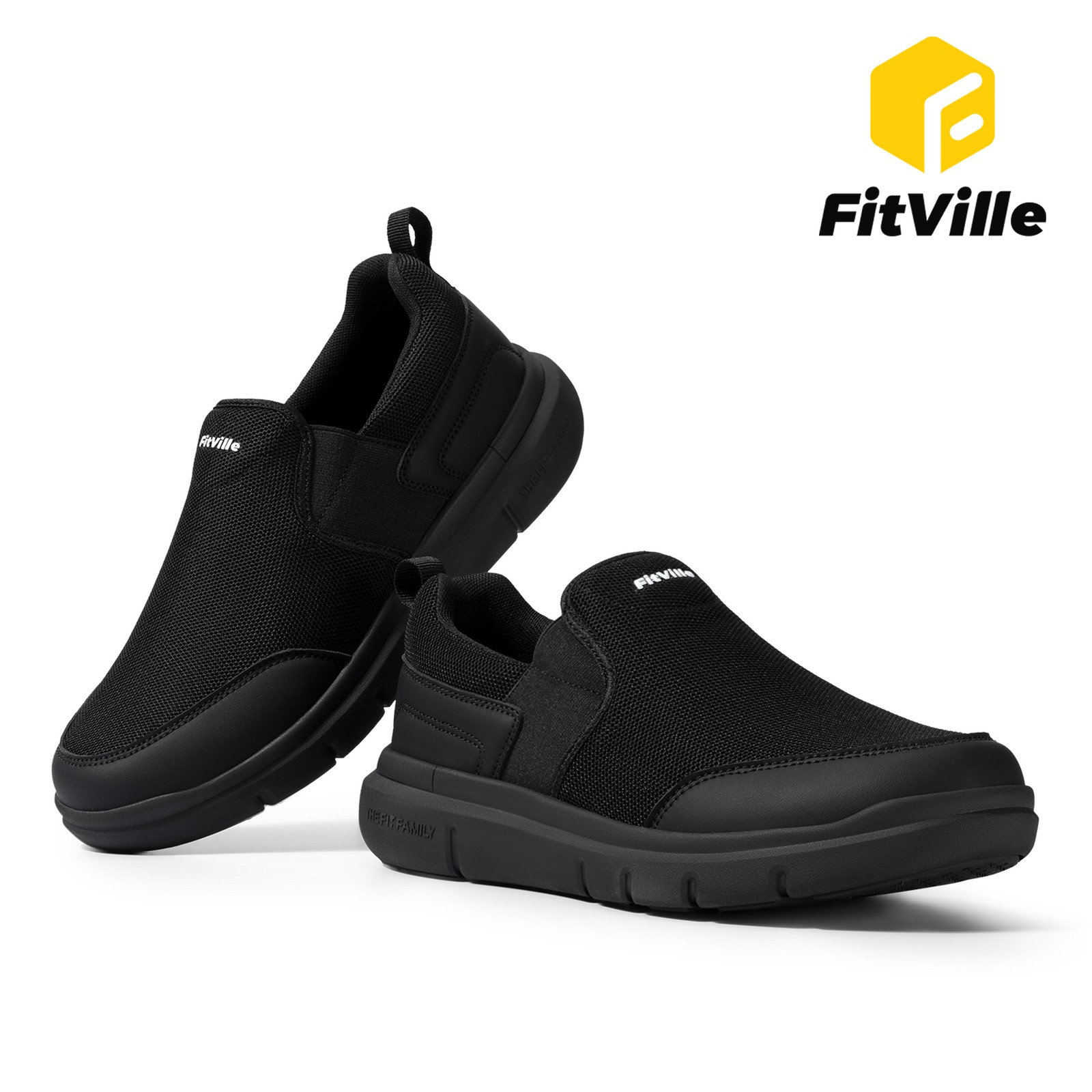 FitVille Men Casual Shoes Extra Wide Slip on Loafers Lightweight Slip-On