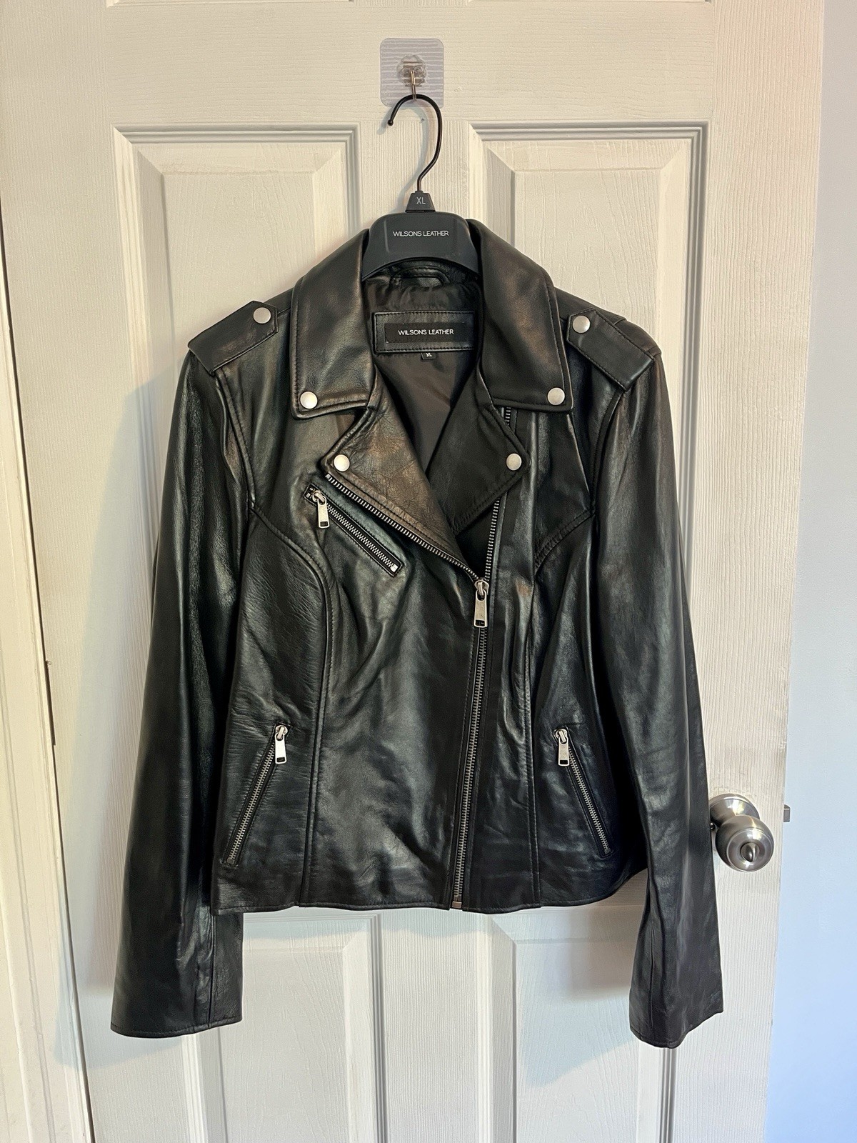 NEW Women’s Black Genuine Leather Wilson’s Bomber Jacket Size XL