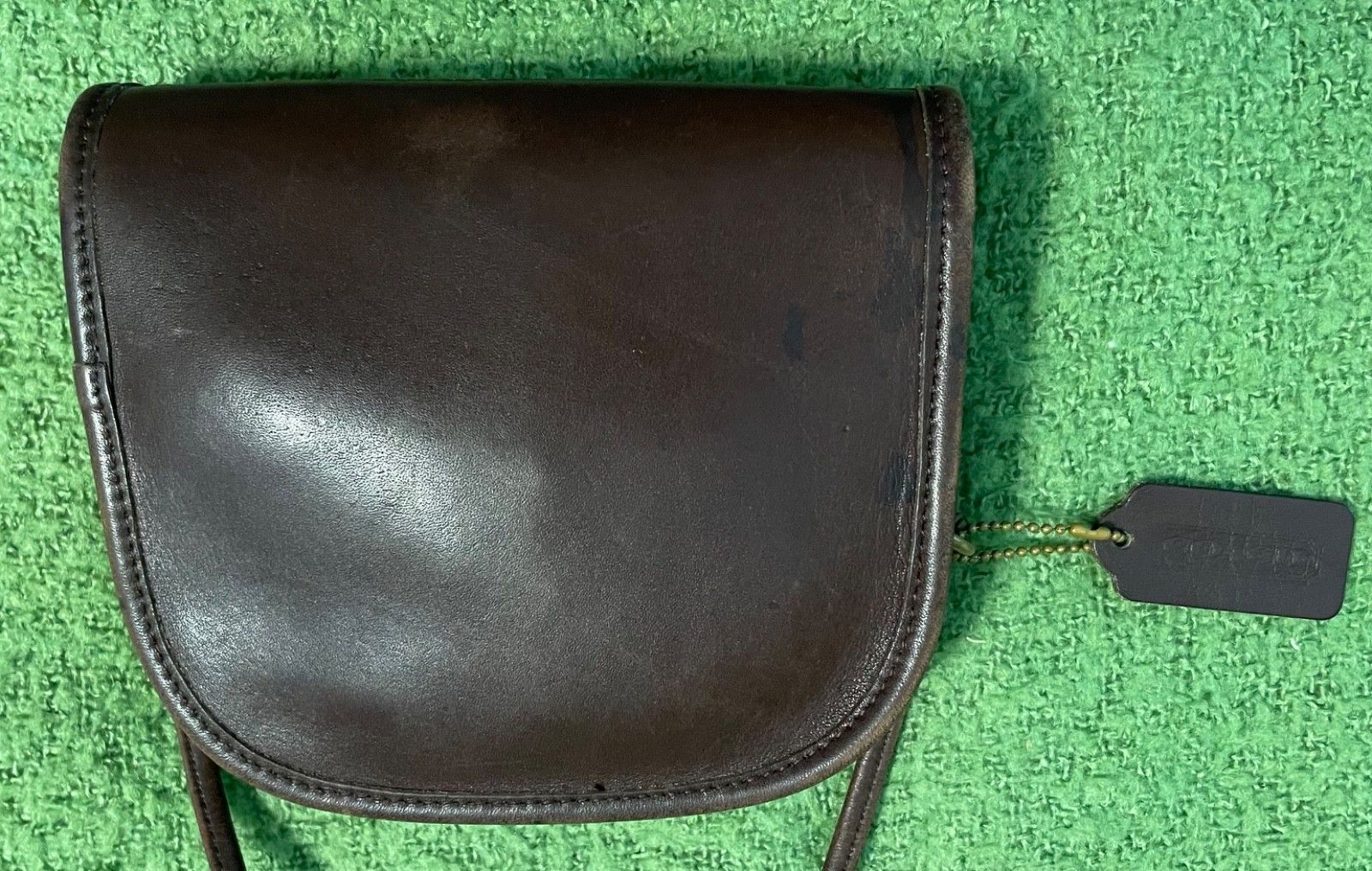 vtg COACH 9017 ABBIE Mahogany BROWN leather Crossbody Shoulder Bag zipper USA