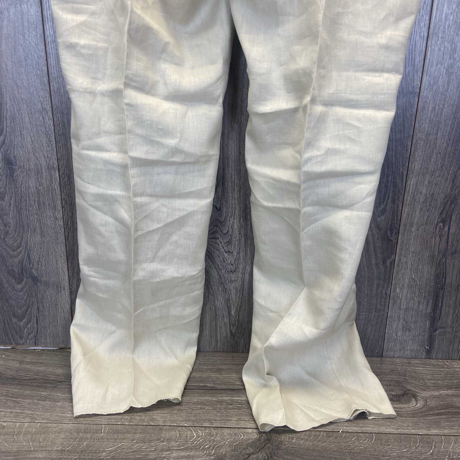 New Calvin Klein Linen Flat Front Untailored Unhemmed Pants Men’s Size 50 R