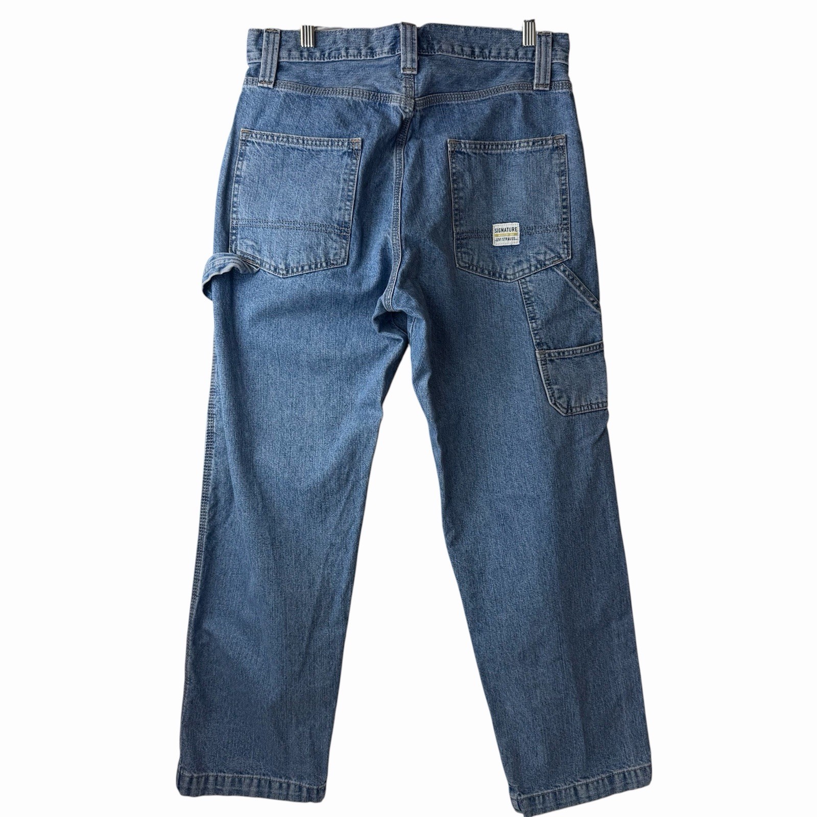 Signature by Levi Strauss & Co. Men’s Carpenter Blue Denim Jeans Regular Fit