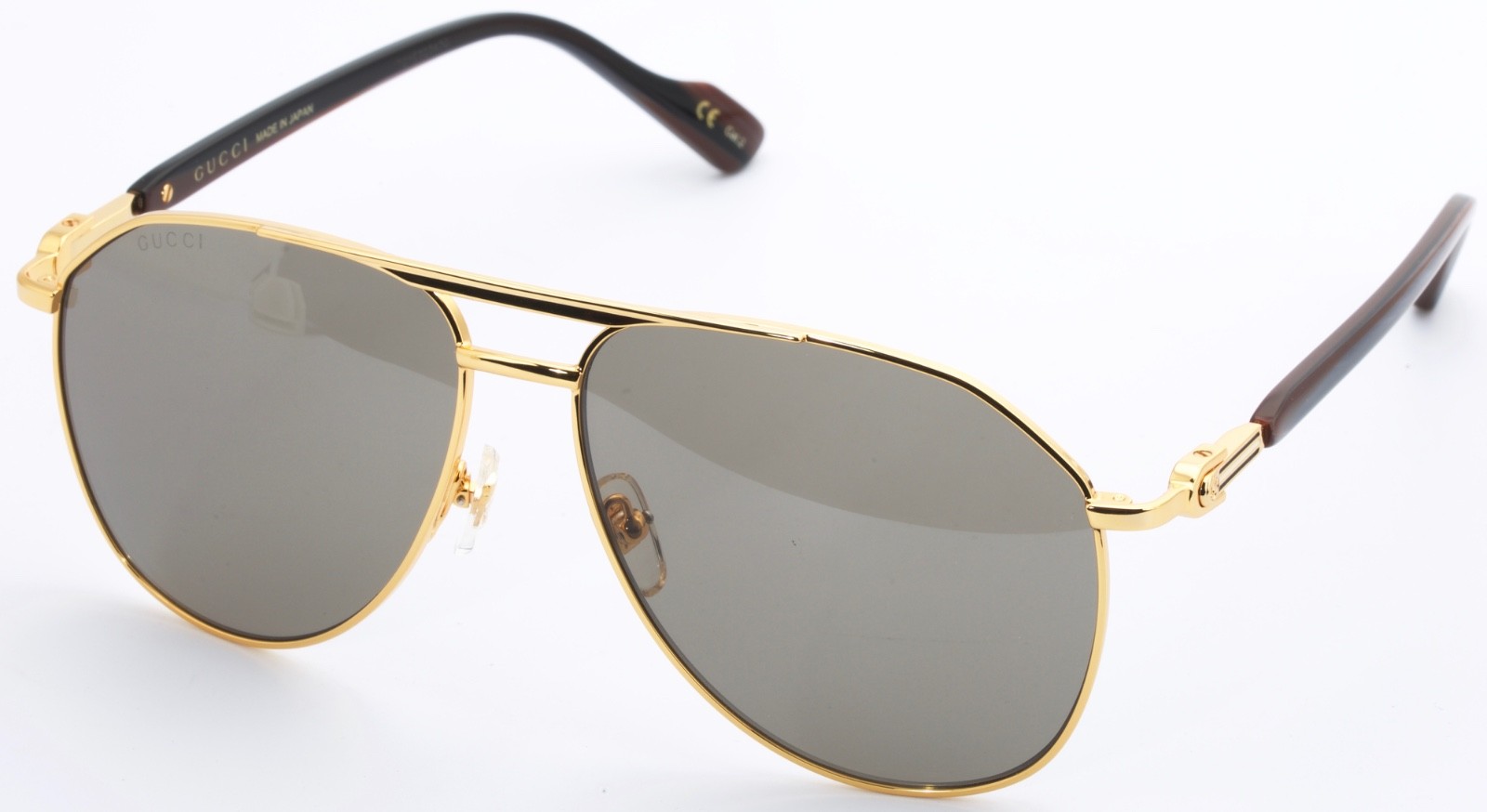 Brand New Authentic Gucci Brown Gold High Bridge Fit GG1220 S 002 Sunglass
