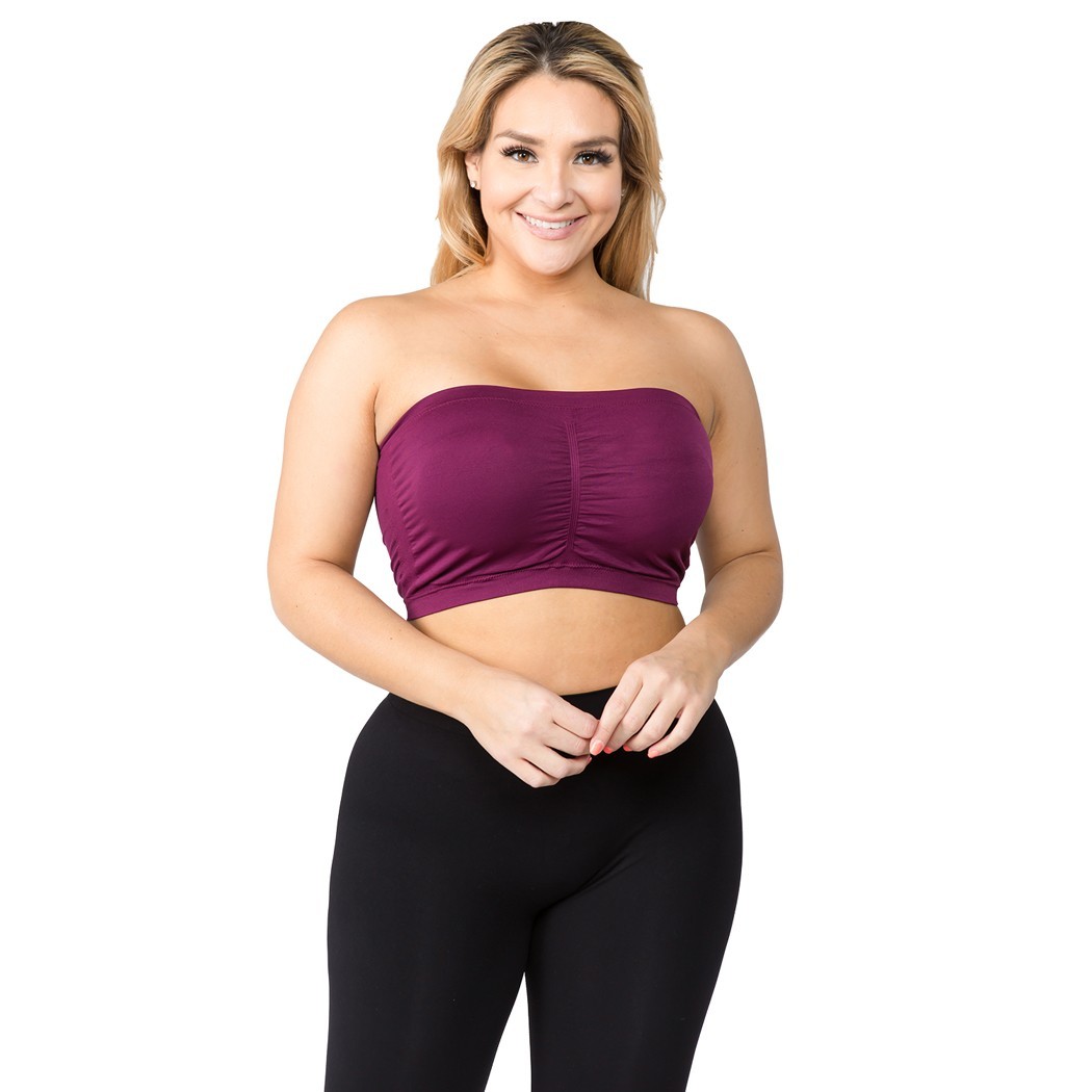 Padded Bandeau Bra Top Stretchable Spandex One Size Regular