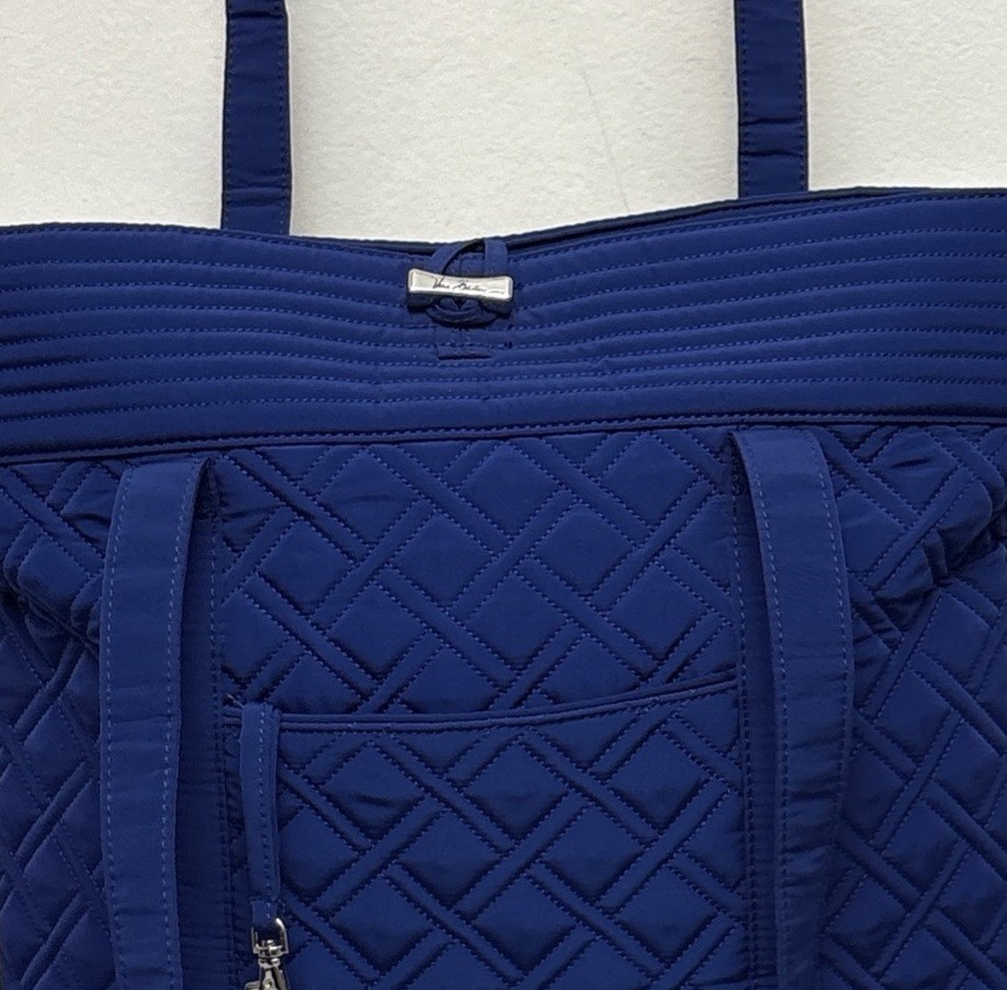 Vera Bradley Original Tote, Navy Blue Diamond Quilted, 15”X16”, NWOT