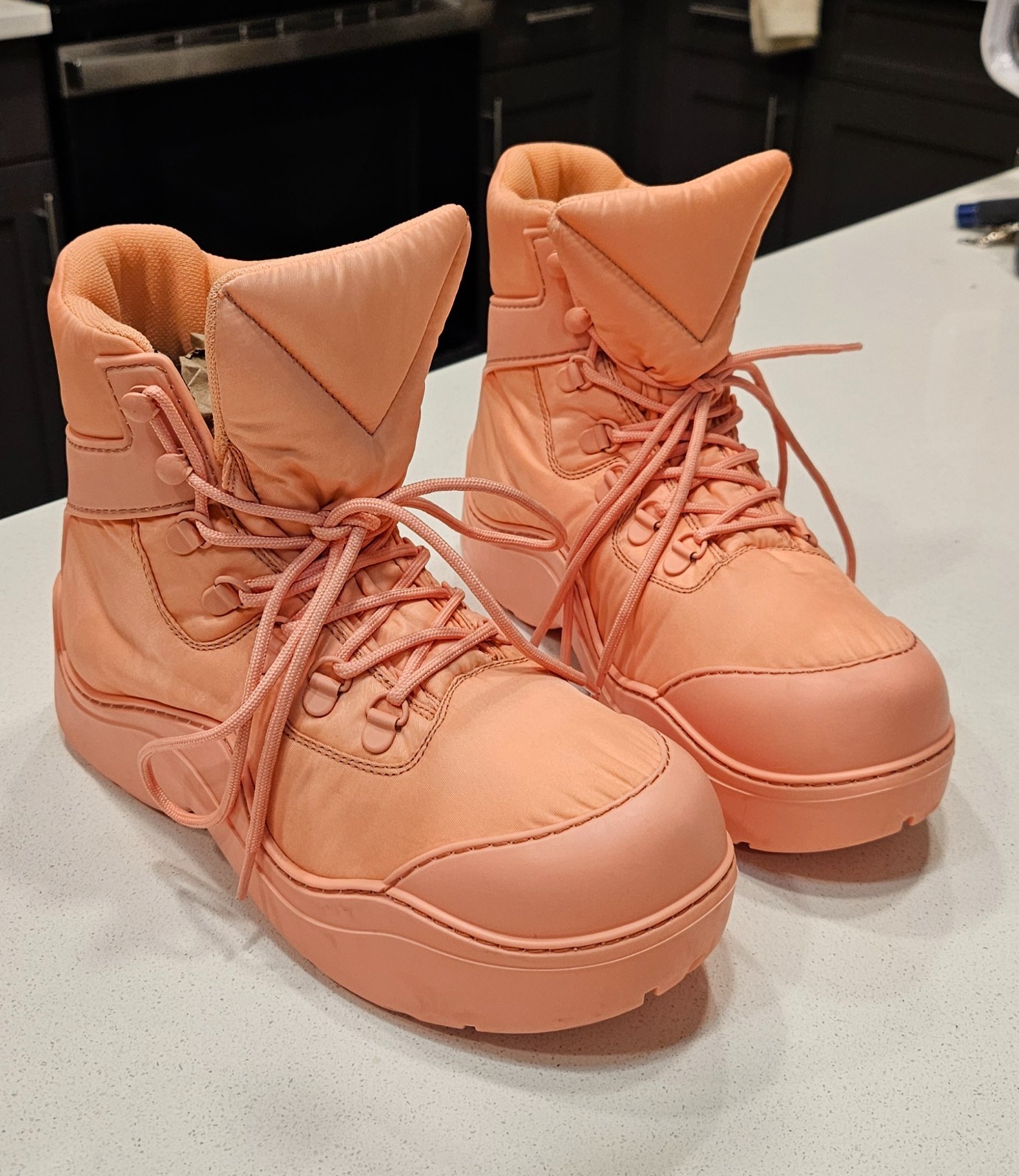 Bottega Veneta Puddle Bomber Technical Lace-Up Boots – Flamingo Pink – Tuff