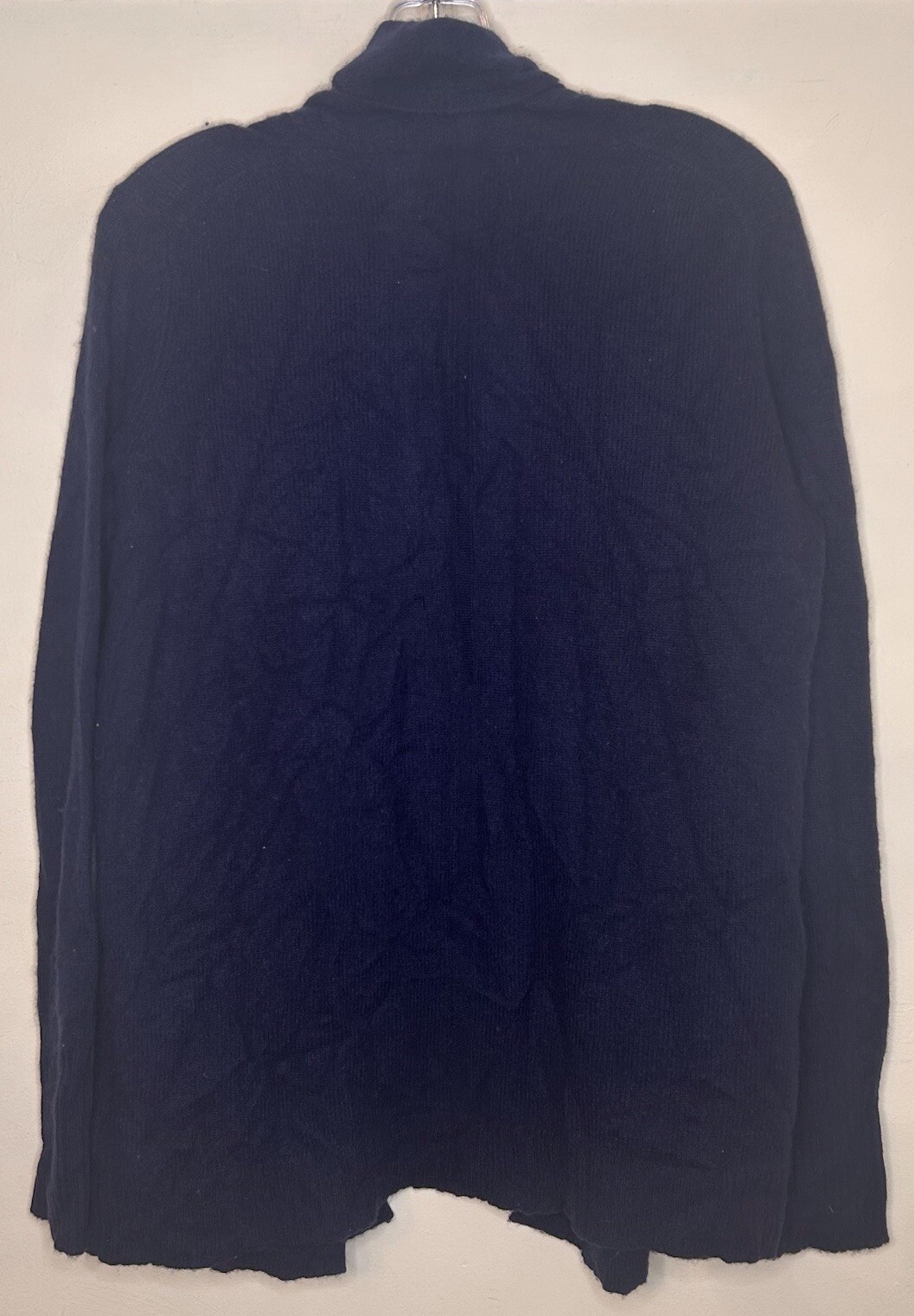 Tahari Pure Luxe 100% Cashmere Cardigan Long Sleeve Open Front Sz M Blue