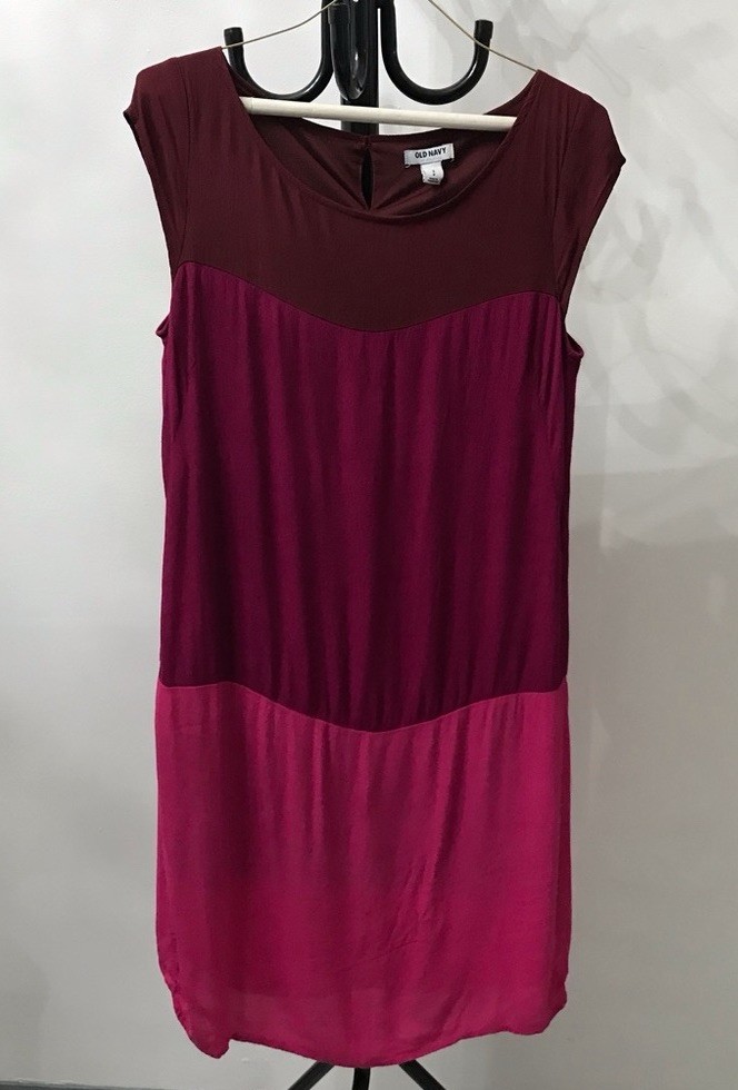 Old Navy Dress size small color block Burgundy Sleeveless Casual SEE NOTES