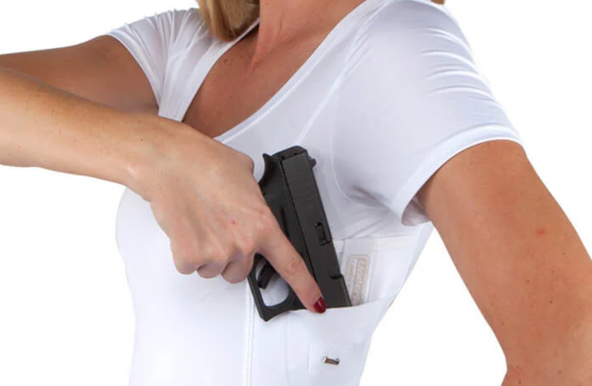 Women’s Conceal Carry Undertech Short Sleeve Top Ambidextrous Ivory Size M NWOT