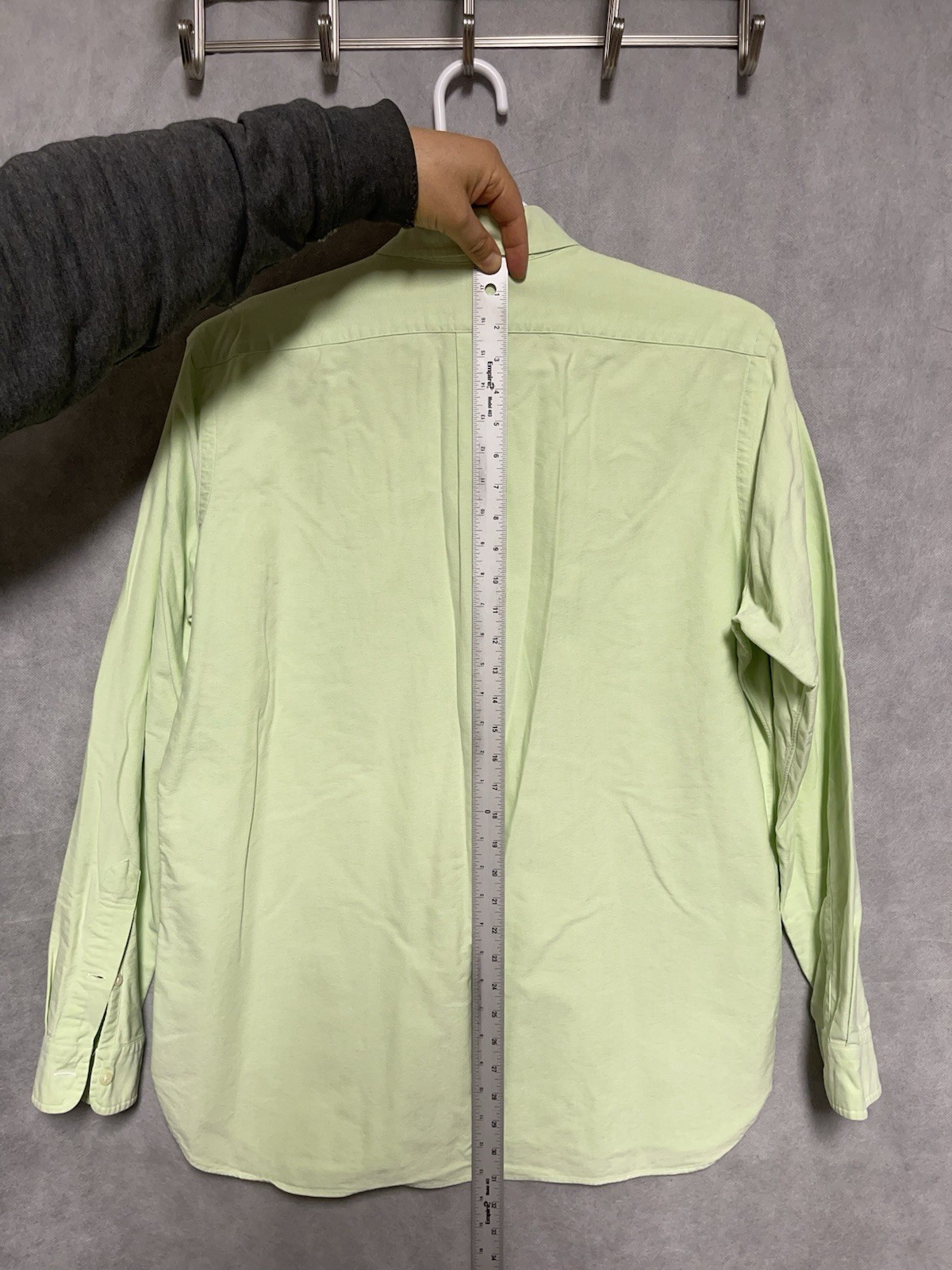 VTG Ralph Lauren Shirt Men L Green Classic OCBD Oxford Cloth Flesh Pony Casual
