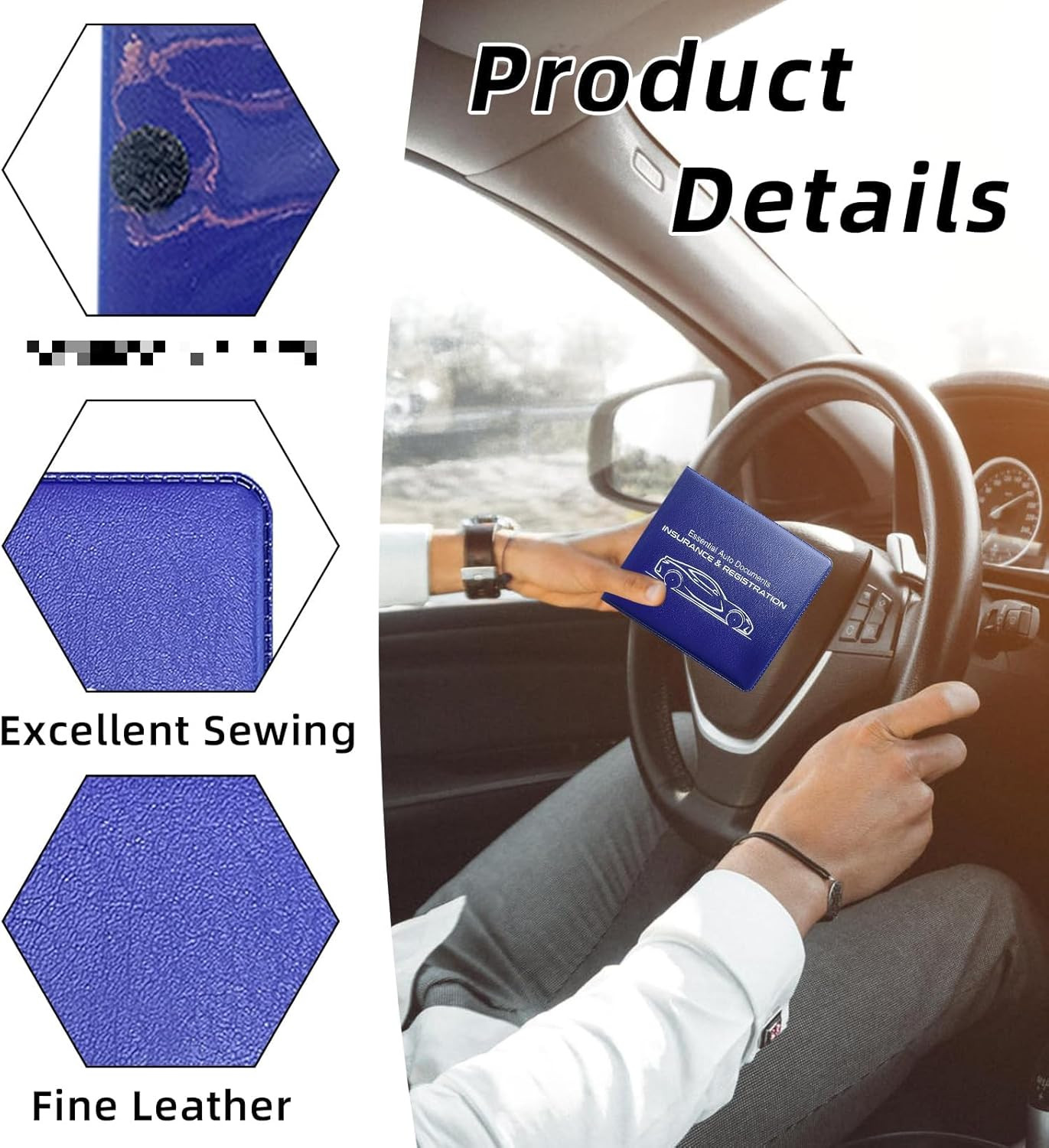 2PCS Car Registration and Insurance Holder, Vehicle Essential Document Organizer