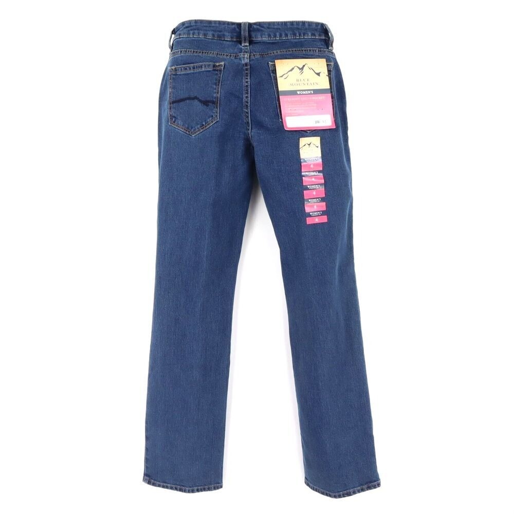 Blue Mountain Jeans Mid Rise Straight Leg Womens 4 Blue Cotton Blend Denim NWT