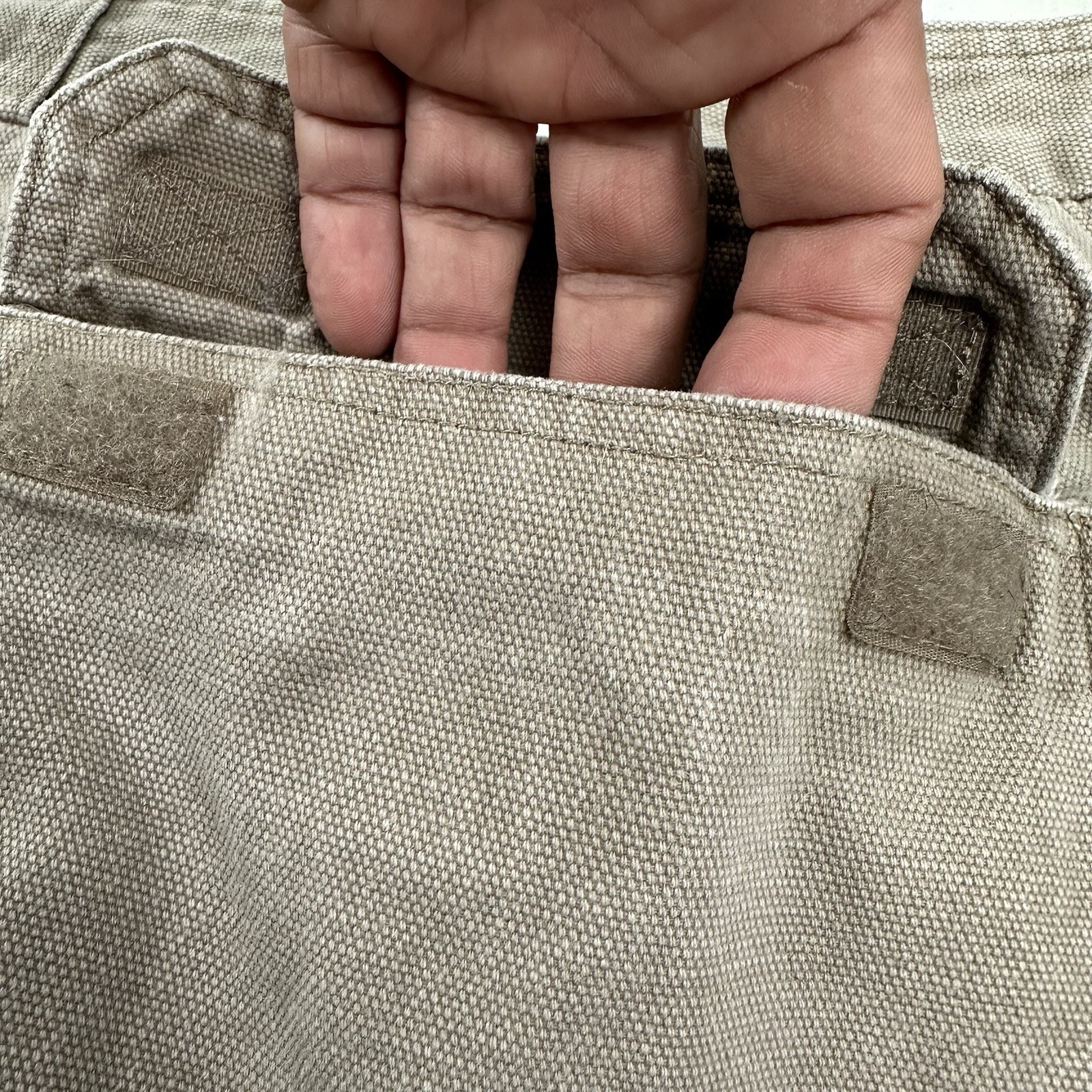 Duluth 100% Cotton Cargo pants Men Actual 47×32 beige Heavyweight Duck Canvas