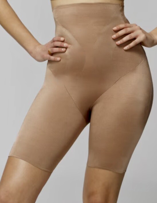 SOMA Level 3 Extra Firm Control Warm Sienna Nude Hi Waist Thigh Slimmer Womens L