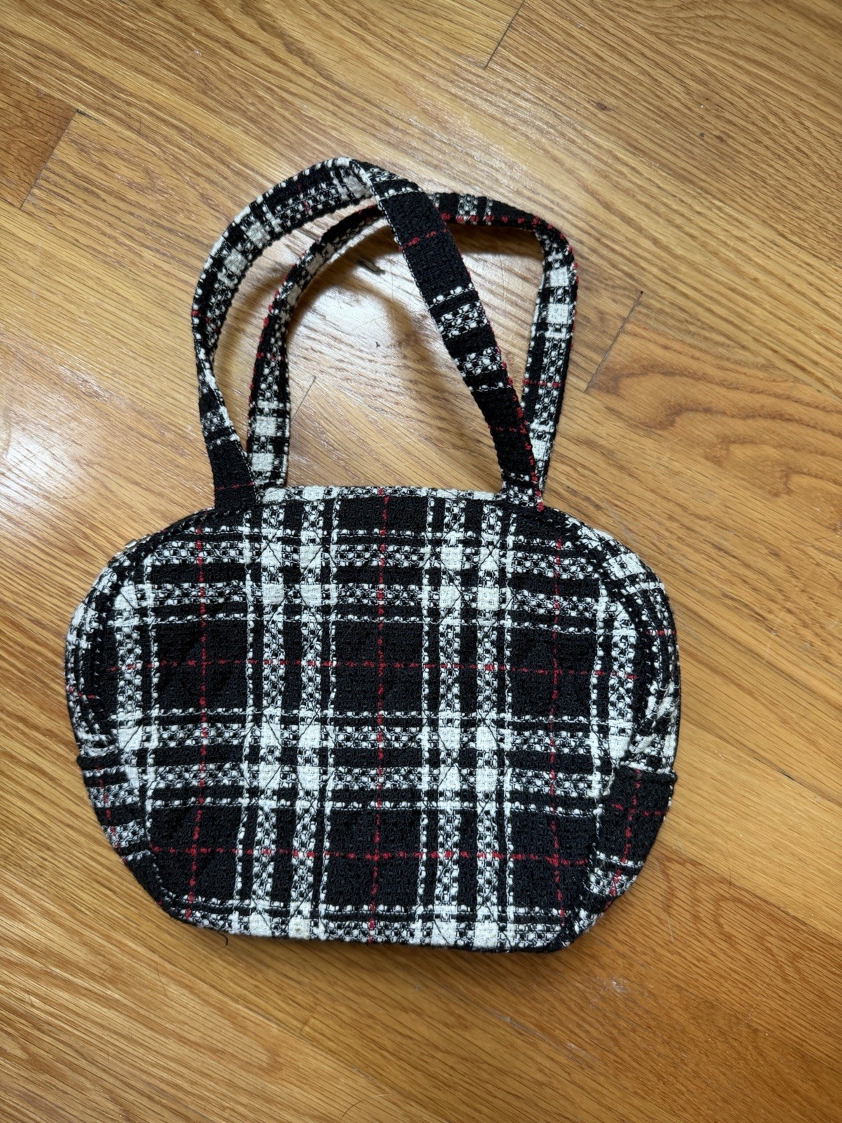 Vera Bradley Plaid Satchel Top Handle Zip Small Lined Inner Pockets Charm