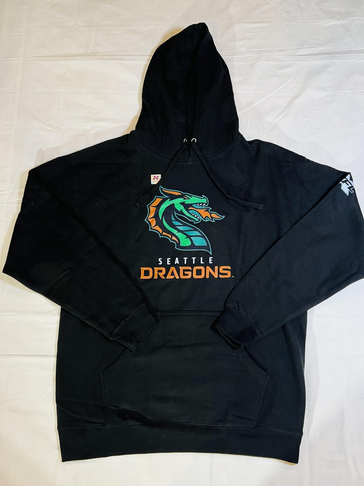 New Seattle Dragons Hoodie Mens XL XFL Football Sweatshirt Kangaroo Pocket