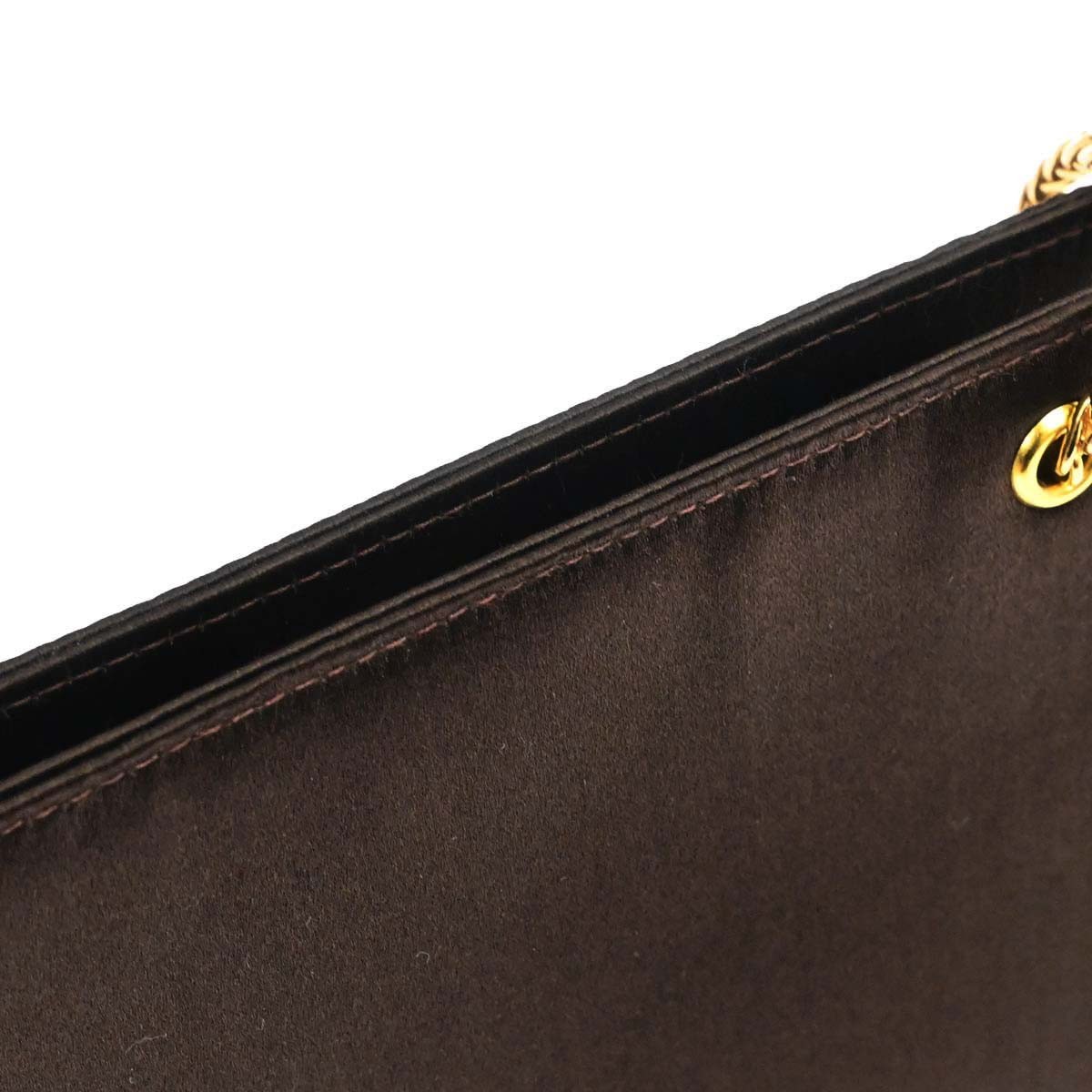 Chanel Brown Satin Chain Shoulder Bag 167829