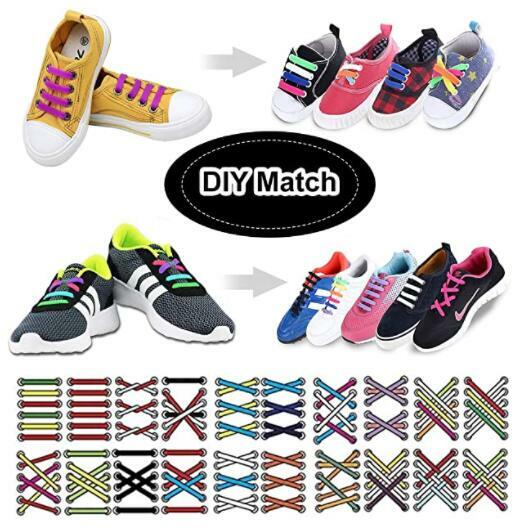 16-Pcs Elastic Silicone Shoe Laces Lazy No Tie Shoelaces For Men Women Child USA