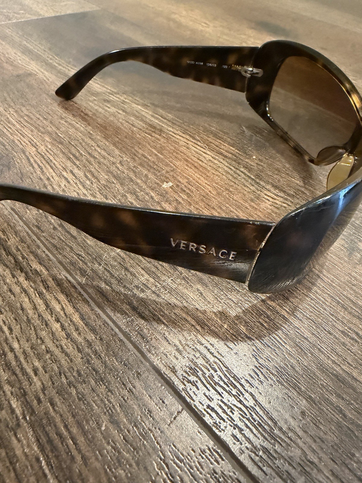 Versace MOD 4098 Shield Sunglasses Tortoise Shell Brown Gradient Lens Women