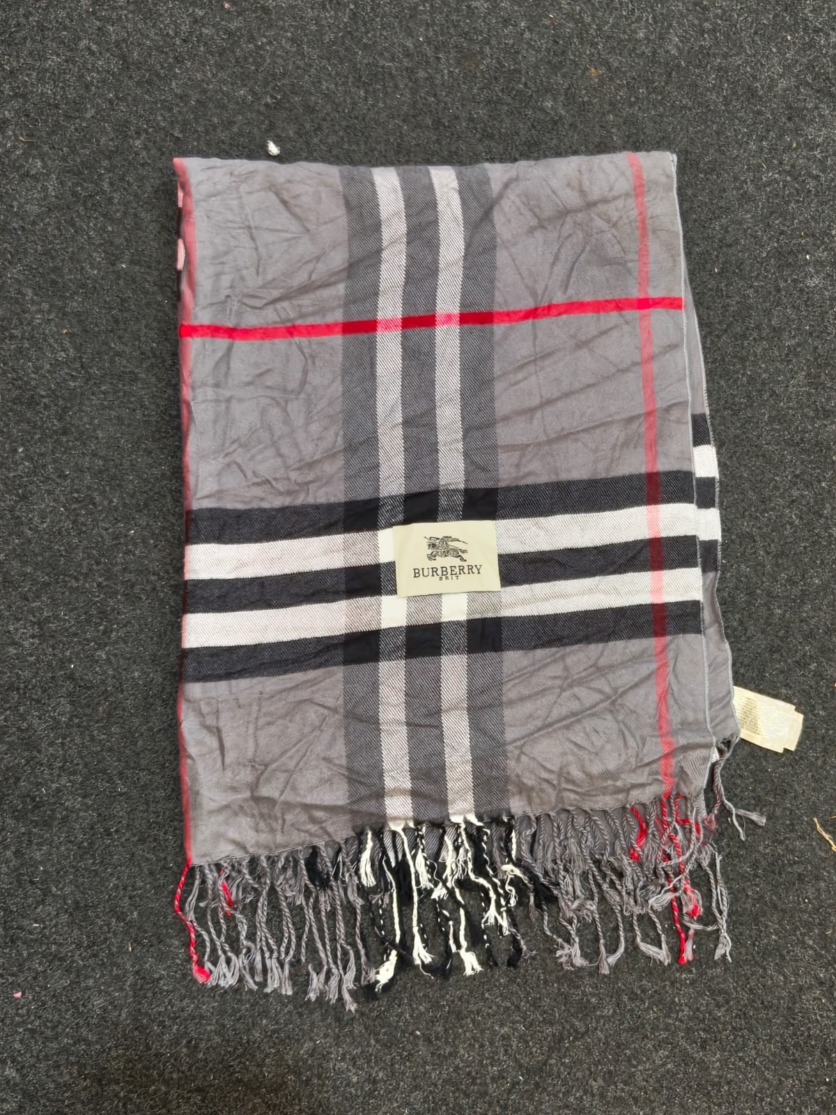 Burberry London Scarf Classic Check Shawl Wrap Vintage Plaid Made In Scotland