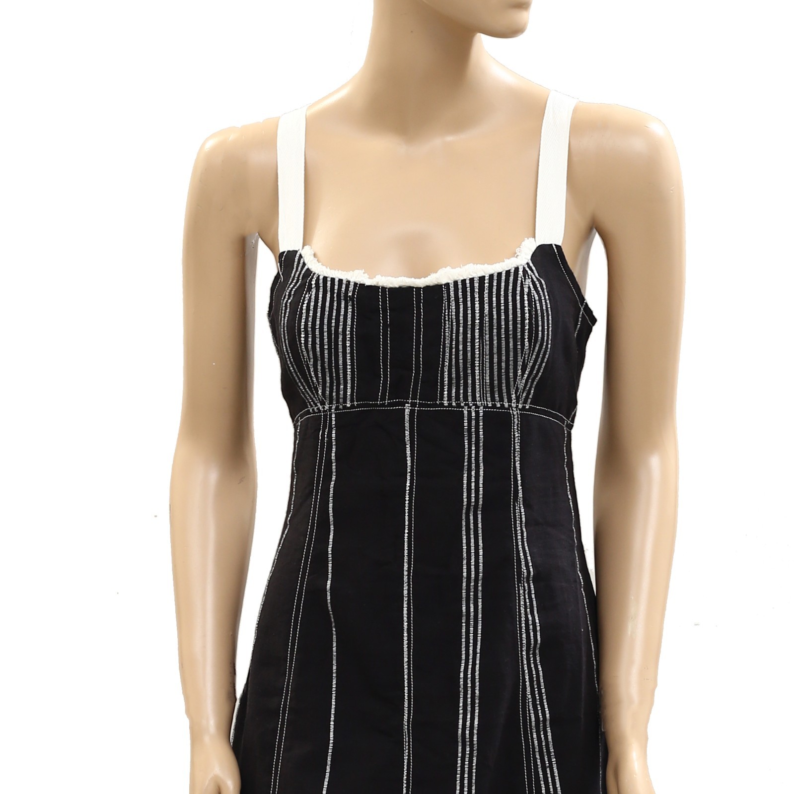 Free People Est Sailor Mini Striped Dress Babydoll Laceup Cotton S New 285327