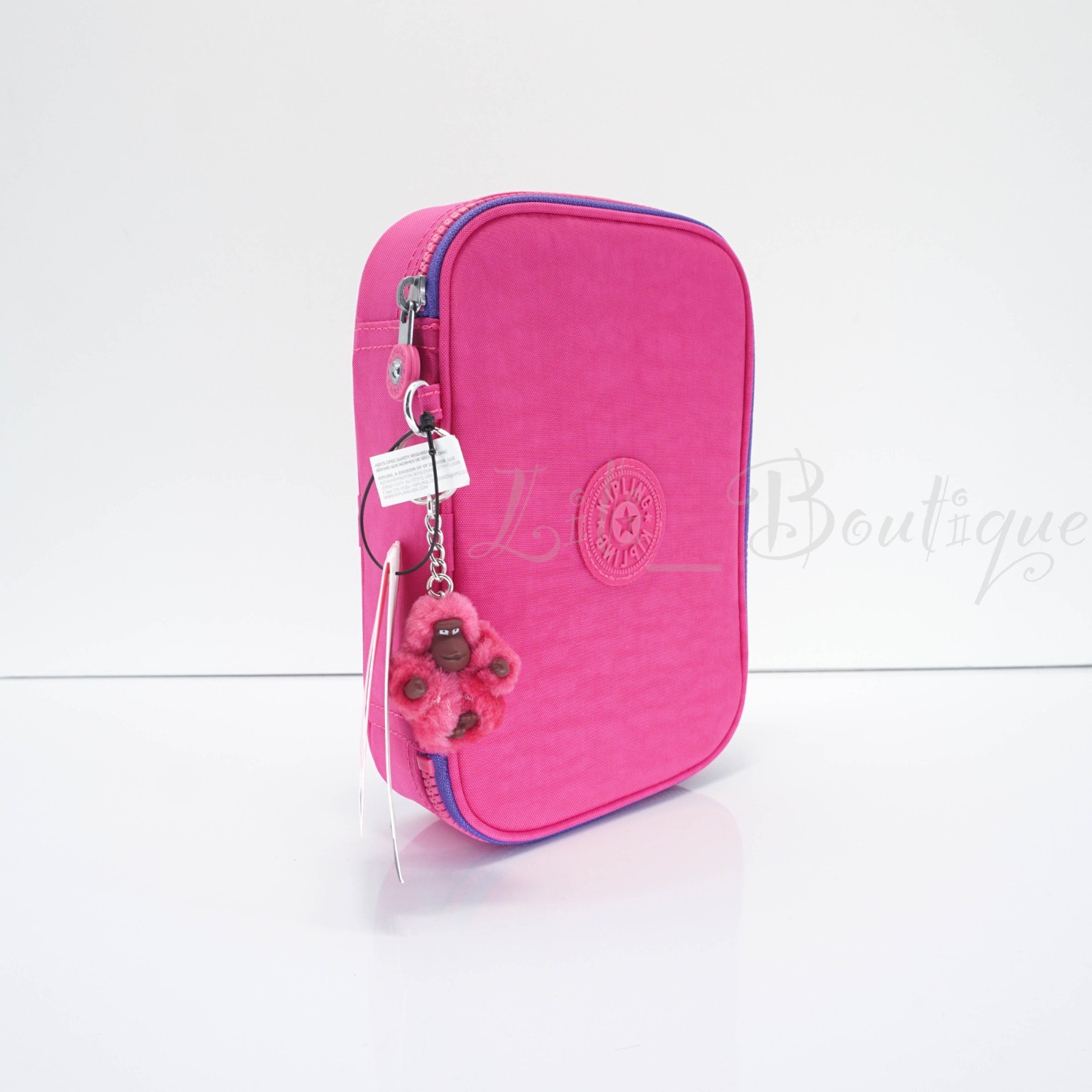 Kipling 100 Pens Case Pencil Accessory Box Polyamide AC3657 Azalea Pink NWT $54
