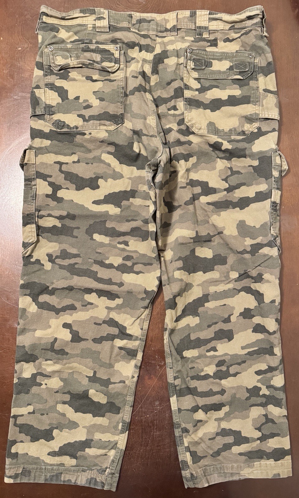 Duluth Flex Fire Hose Men’s Relaxed Fit Camo Cargo Pants 42W Pockets