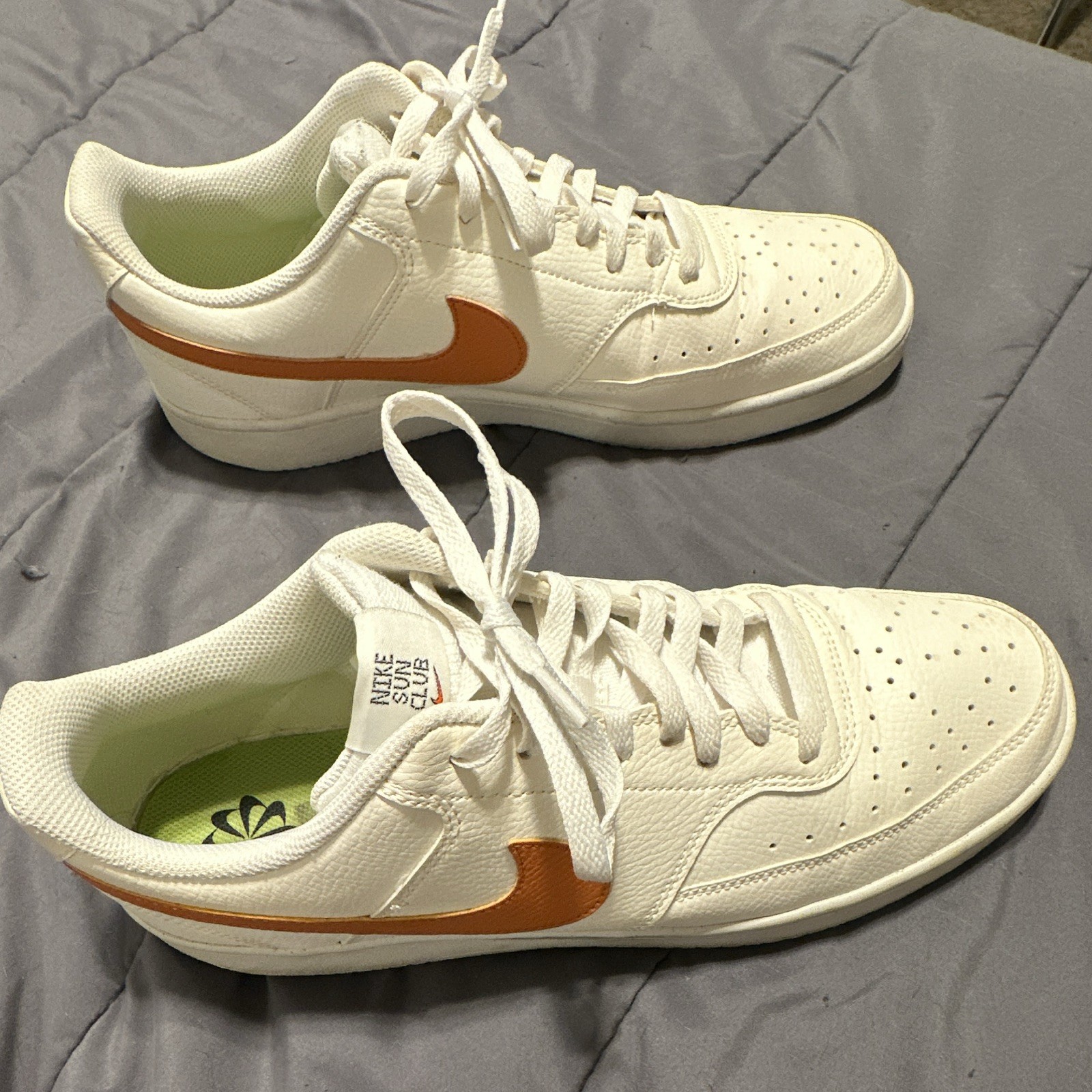 Nike Court Vision Men’s Low-Top Lace-Up Athletic Sneaker White/Orange