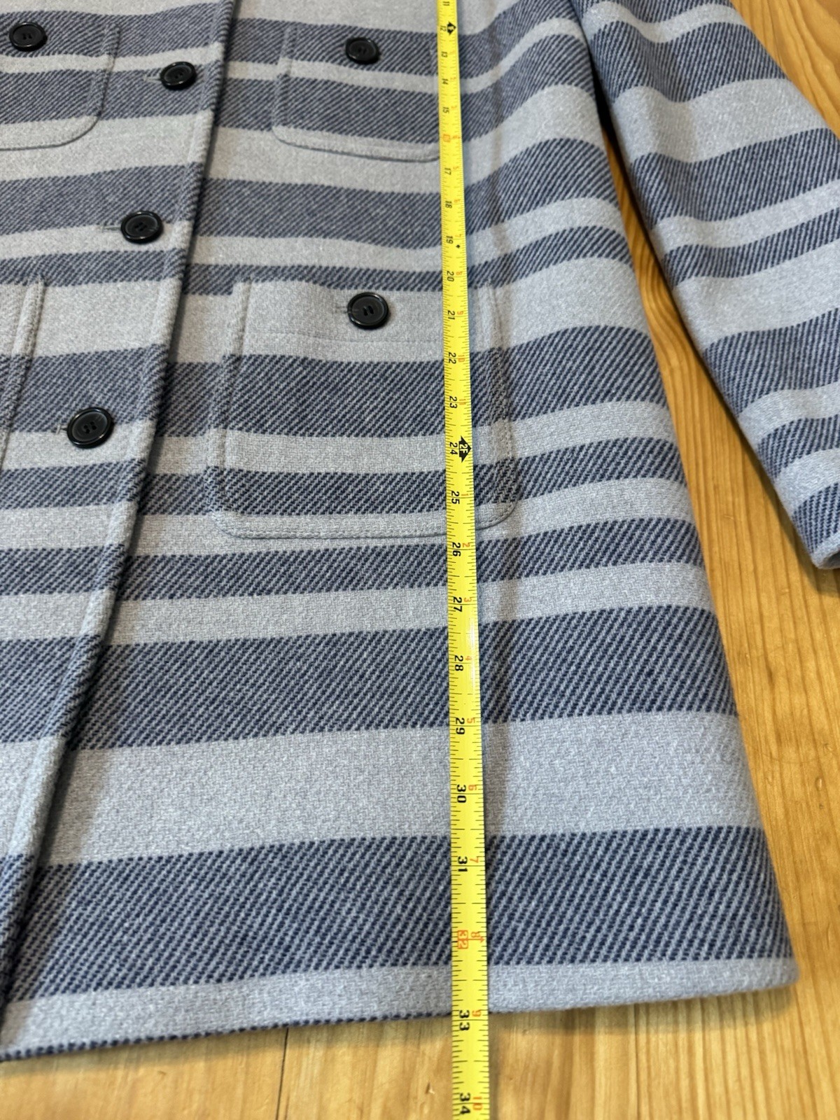 J.Crew Stadium Cloth Italian Nello Gori Wool Striped Wool Blend Coat Women’s 10