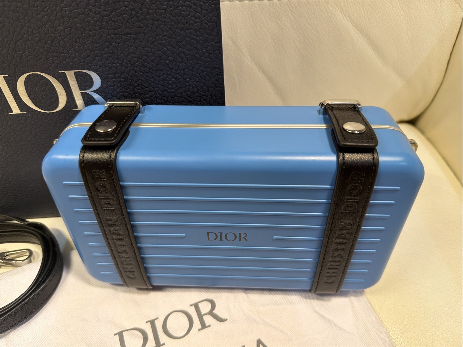 RIMOWA Personal Aluminum Cross-Body Clutch Bag – Blue