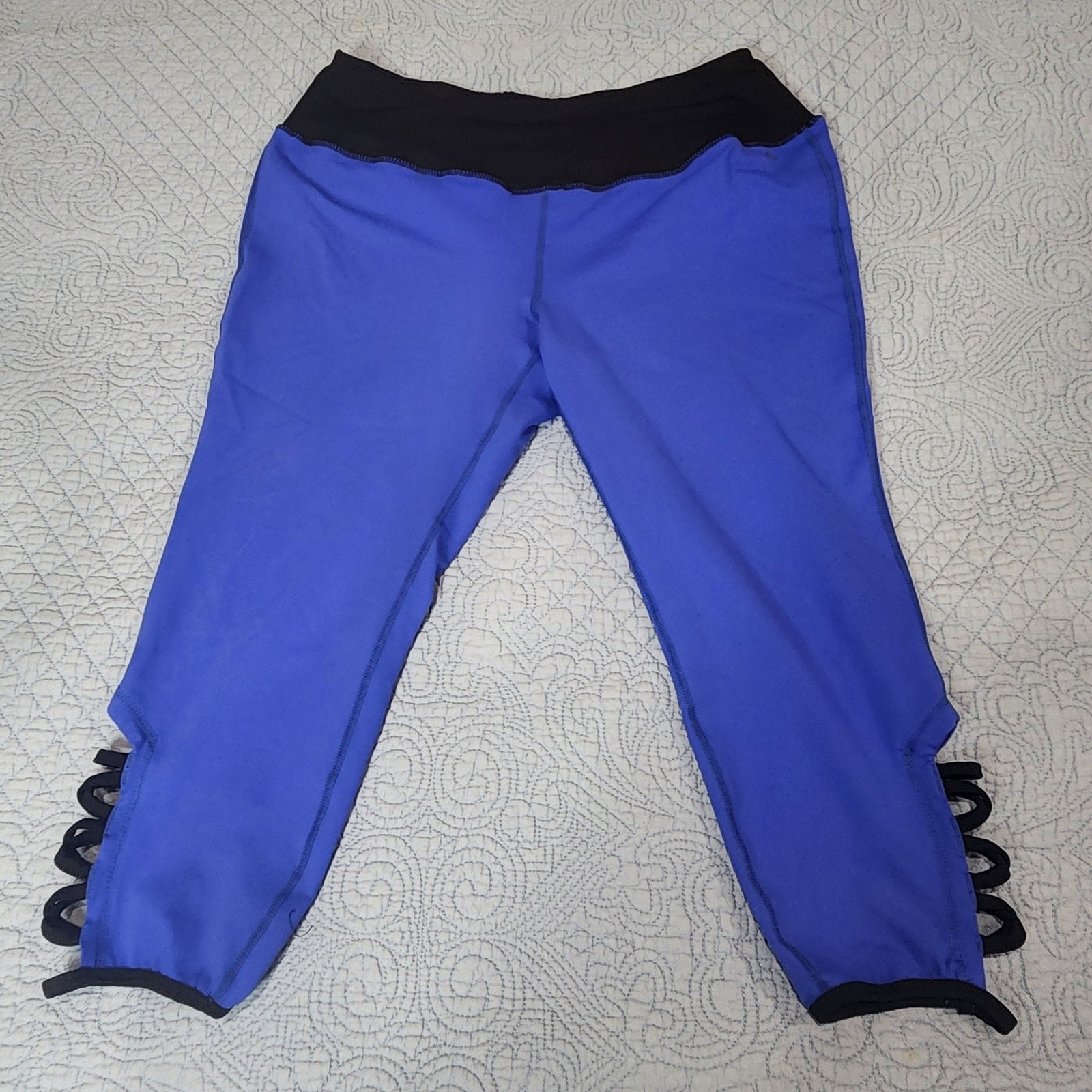 Torrid Blue Yoga Pants with Cross Strap Detail 2/2X