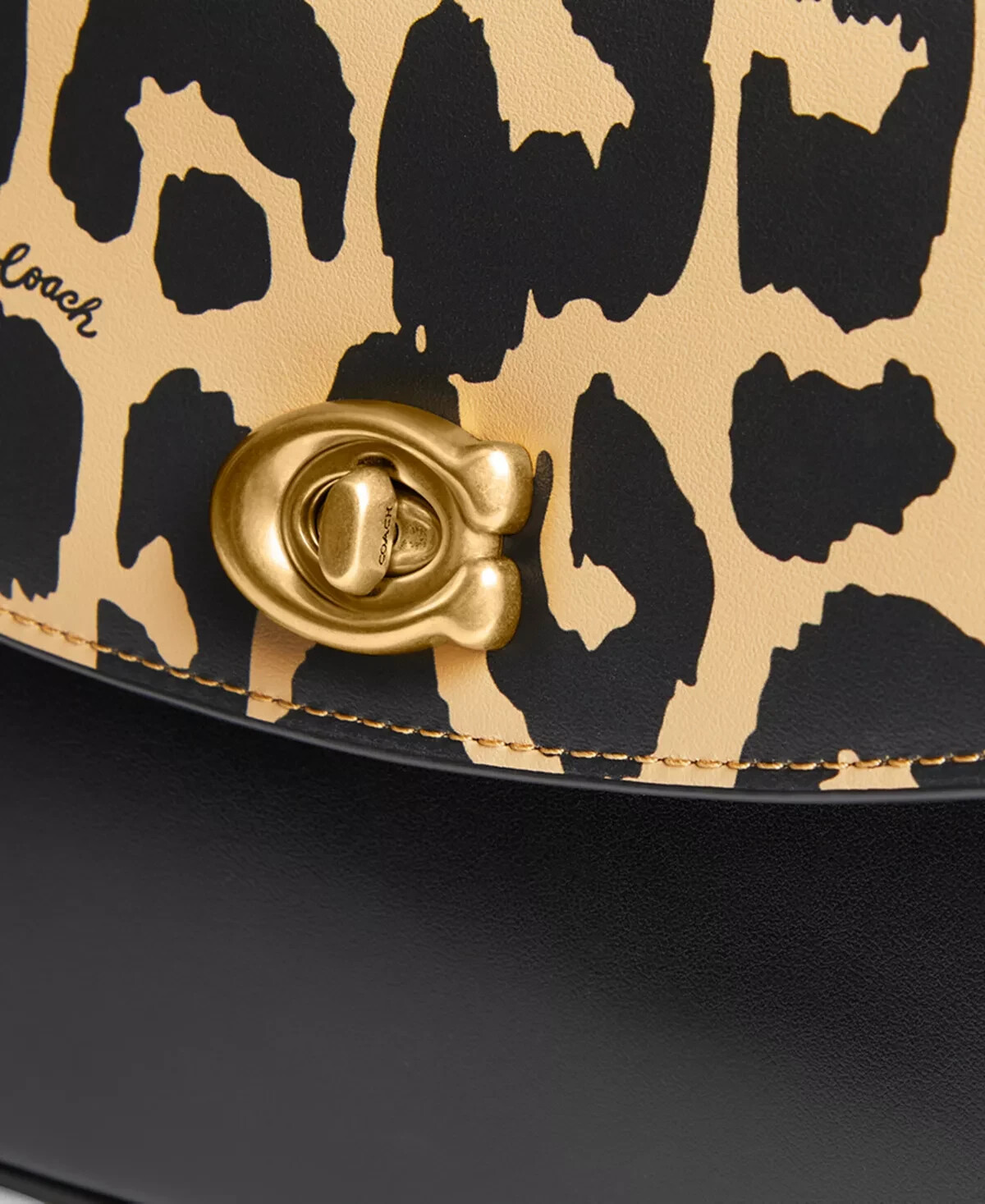 NWT COACH Cassie 19 CM571 Chain Satchel Crossbody Handbag In LEOPARD MULTI Brass