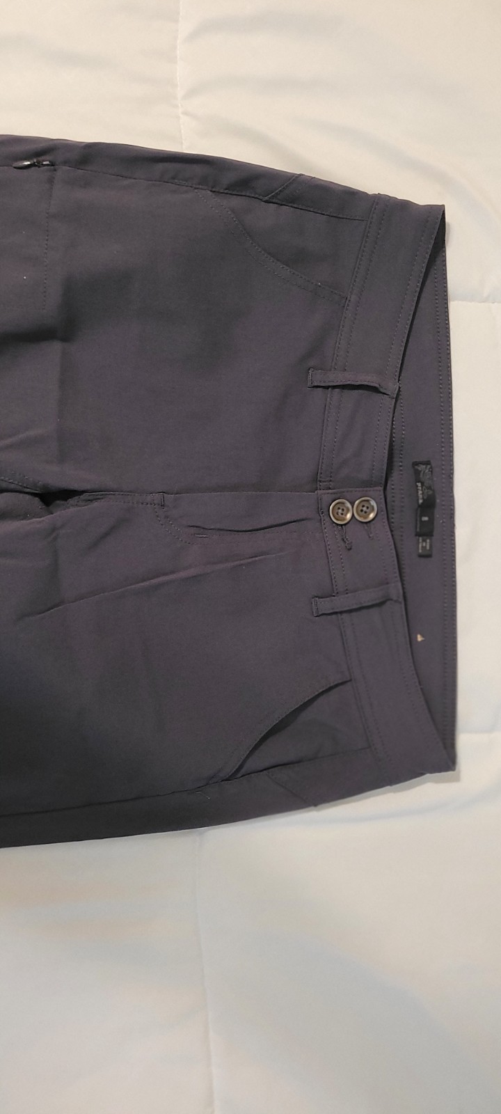 PrAna Halle Pants Womens 8 Gray Bootcut Roll Up Snap Stretch Zion Outdoor Hiking