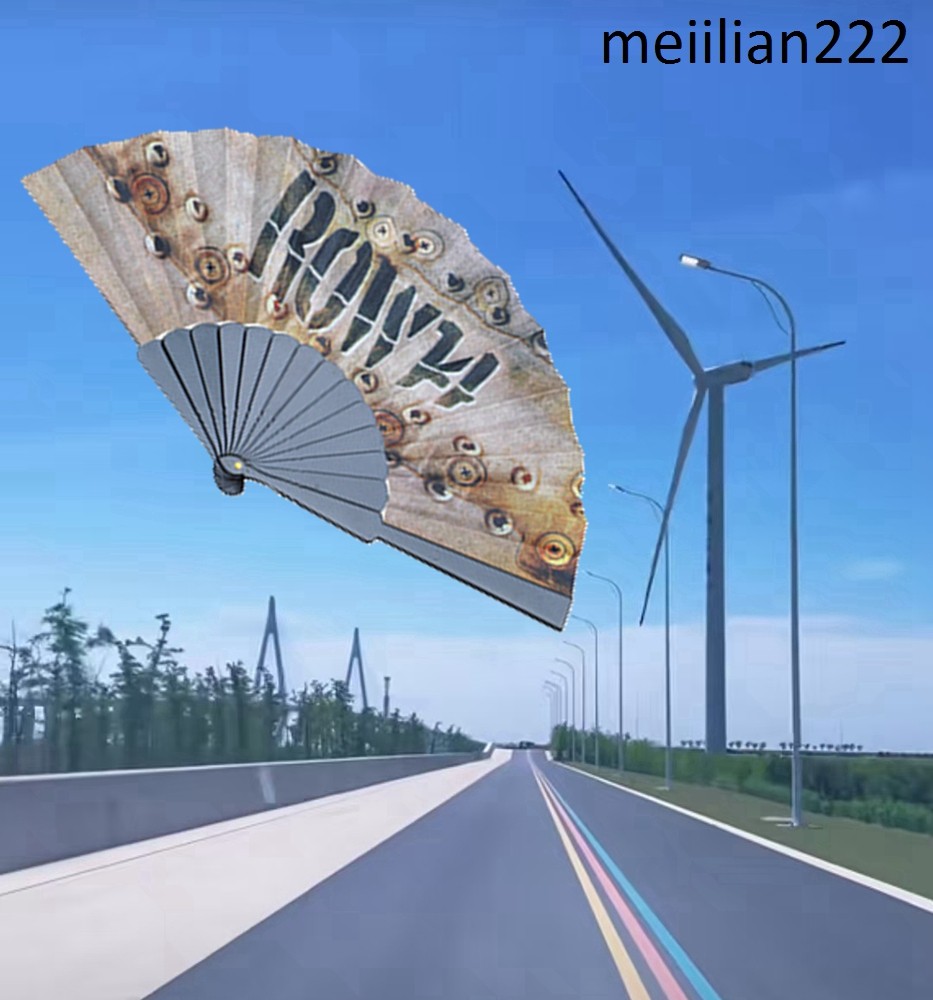 One exquisite painting fabric plastic portable folding hand fan