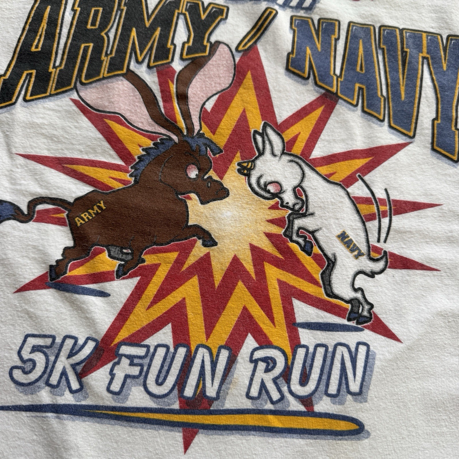 Vintage Army vs Navy 5K Marathon Tee Long sleeve shirt Men’s Large USA Military