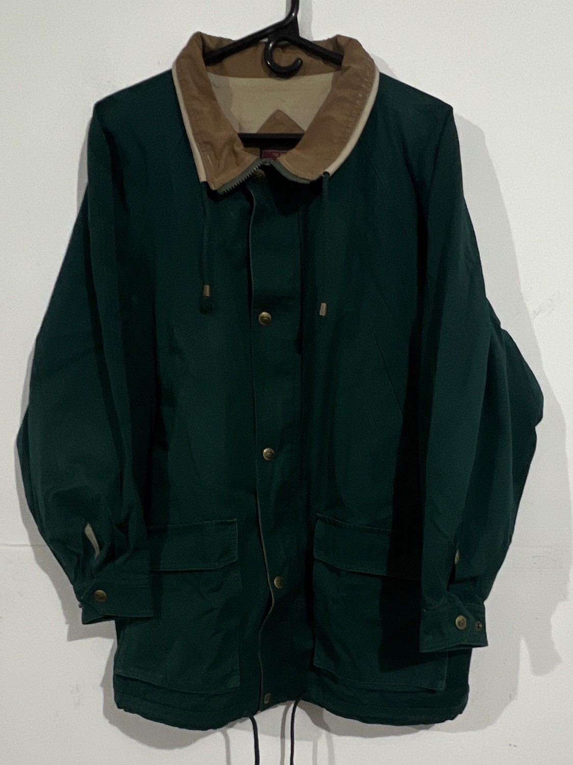 VTG Duxbak The Original Men’s Lined Field Jacket Green/Brown Collar Size M 708