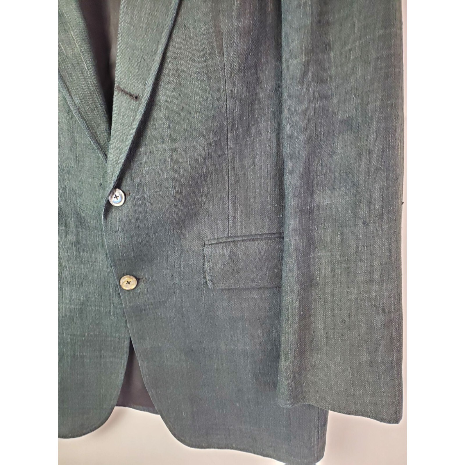 Ira Michael Savannah Men’s Black Linen Blazer 44R Shell Buttons