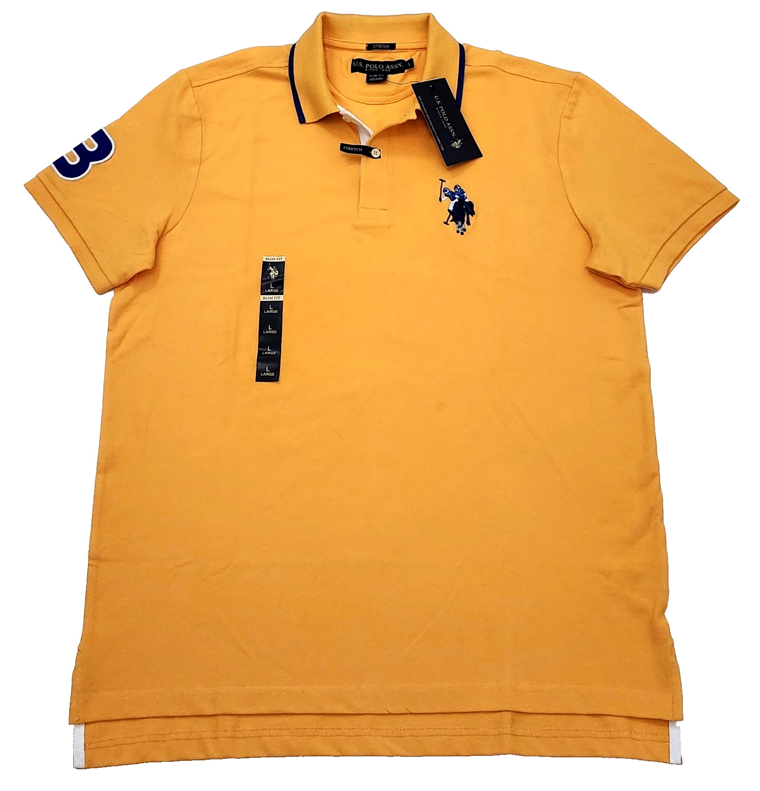 US Polo Assn Men’s Polo Shirt Color Orange Size L ( NEW WITH ORIGINAL TAGS )