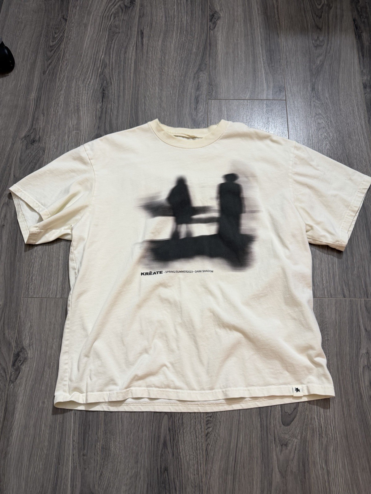 KREATE Dark Shadow Spring/Summer 2023 Graphic T-Shirt Cream size large