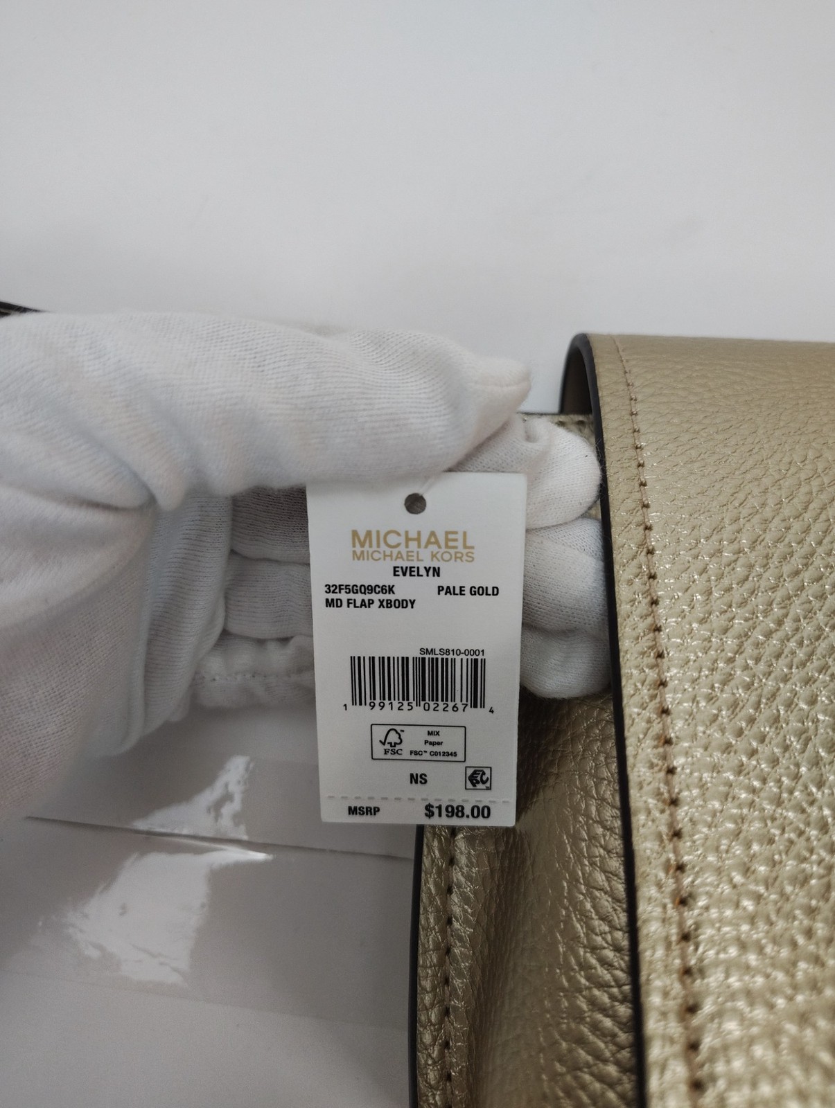 Michael Kors Evelyn Medium Flap Crossbody B Pale Gold – NWT